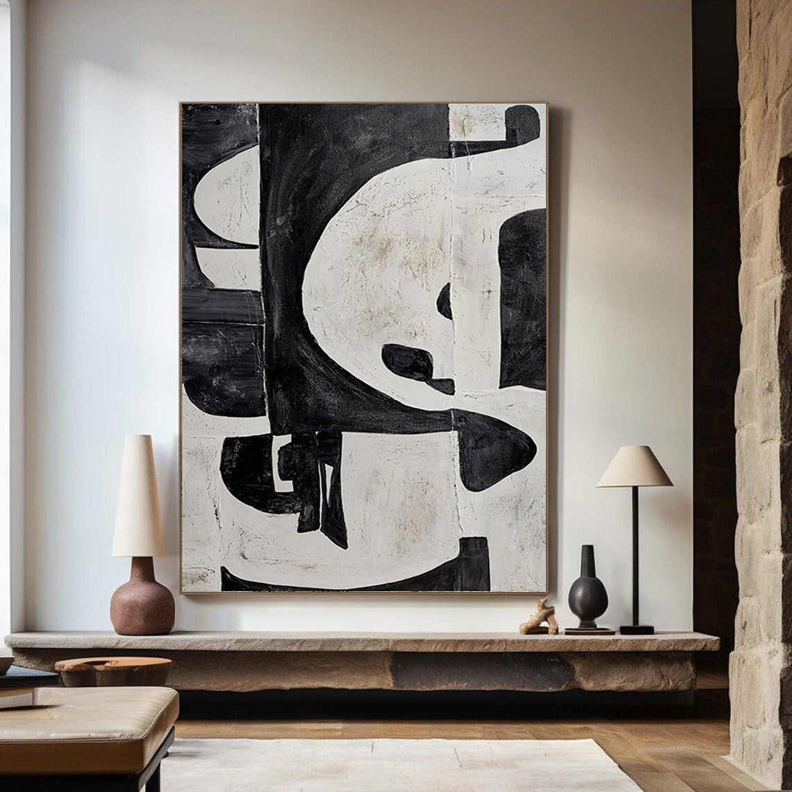 Black & White Abstract Painting #BWA 009