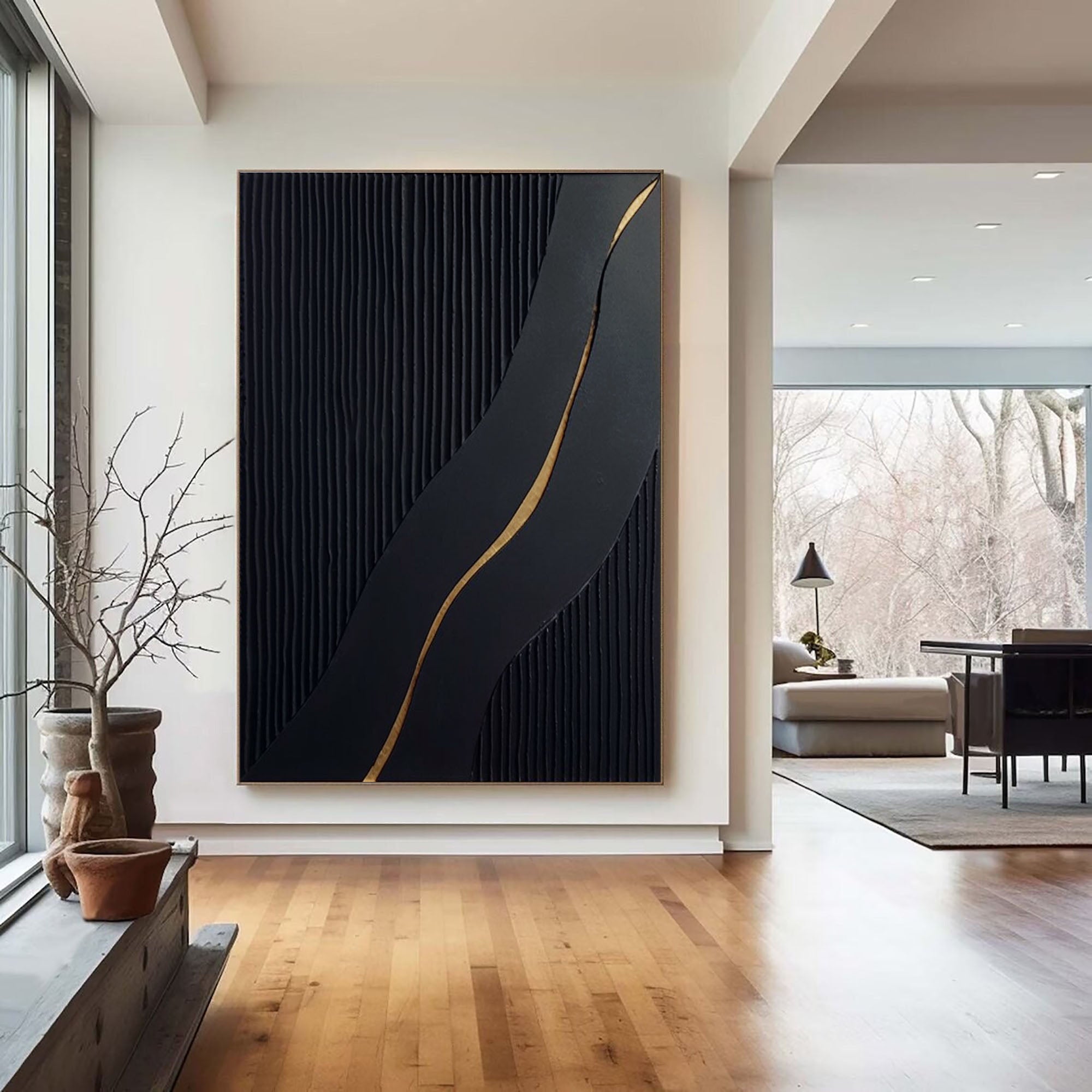 Black Minimalist Painting #BM 064
