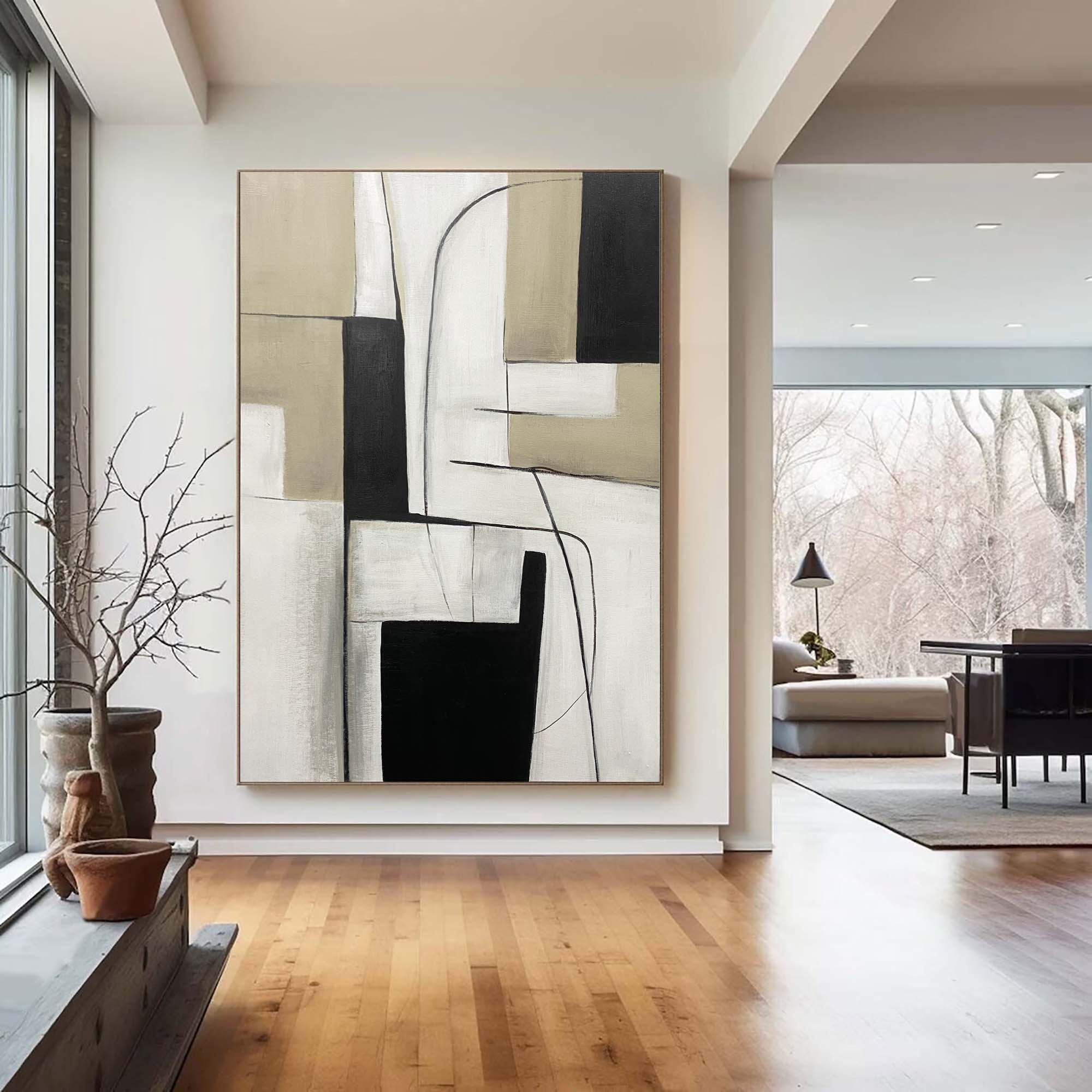 Black & White Abstract Painting #BWA 010