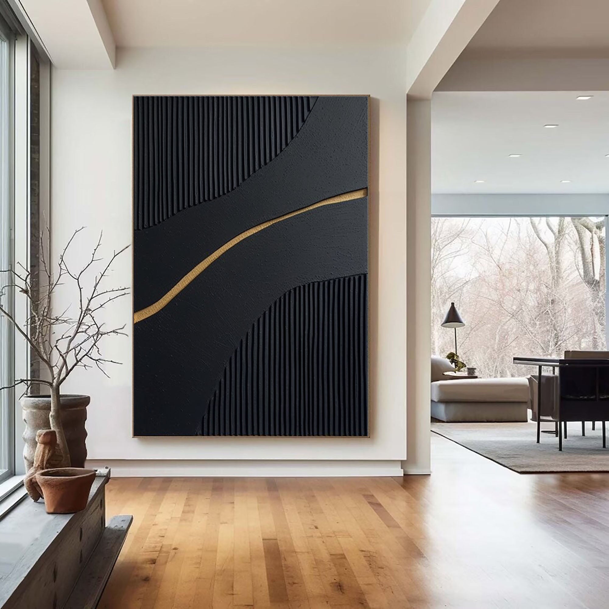 Black Minimalist Painting #BM 065