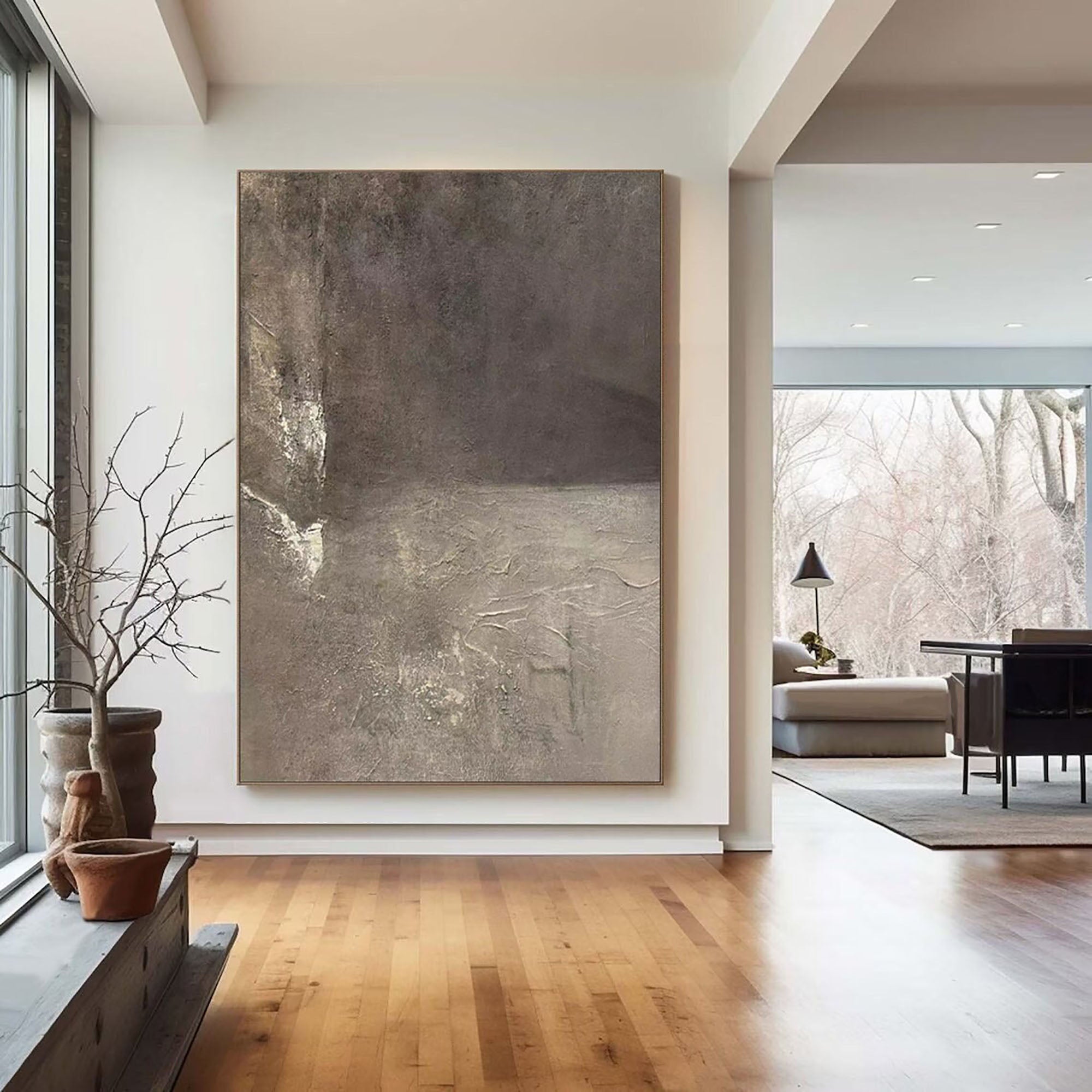 Beige & Brown Abstract Painting #BBA 064