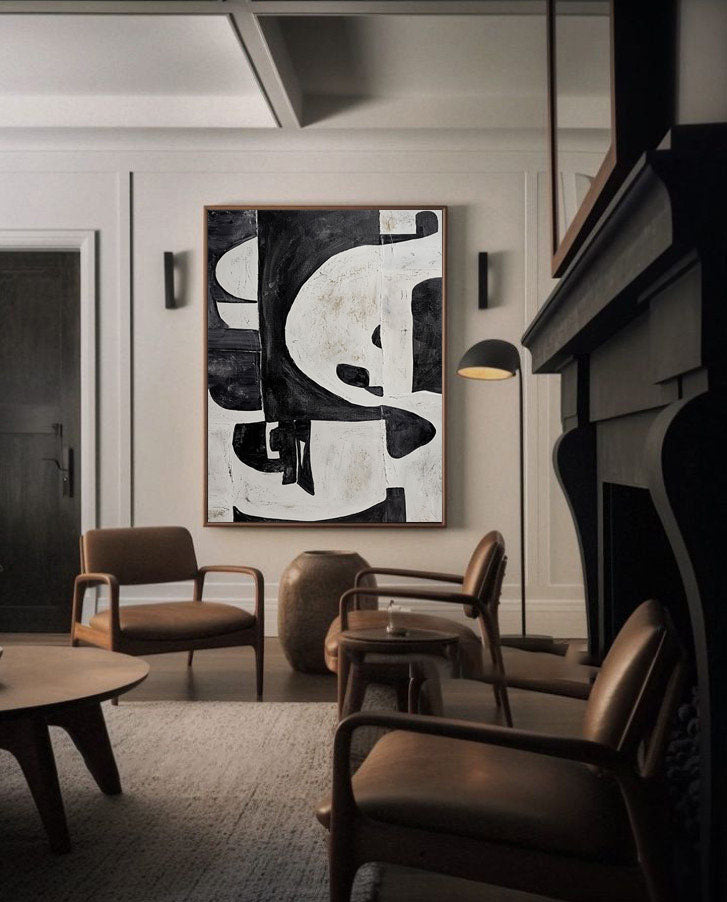 Black & White Abstract Painting #BWA 009