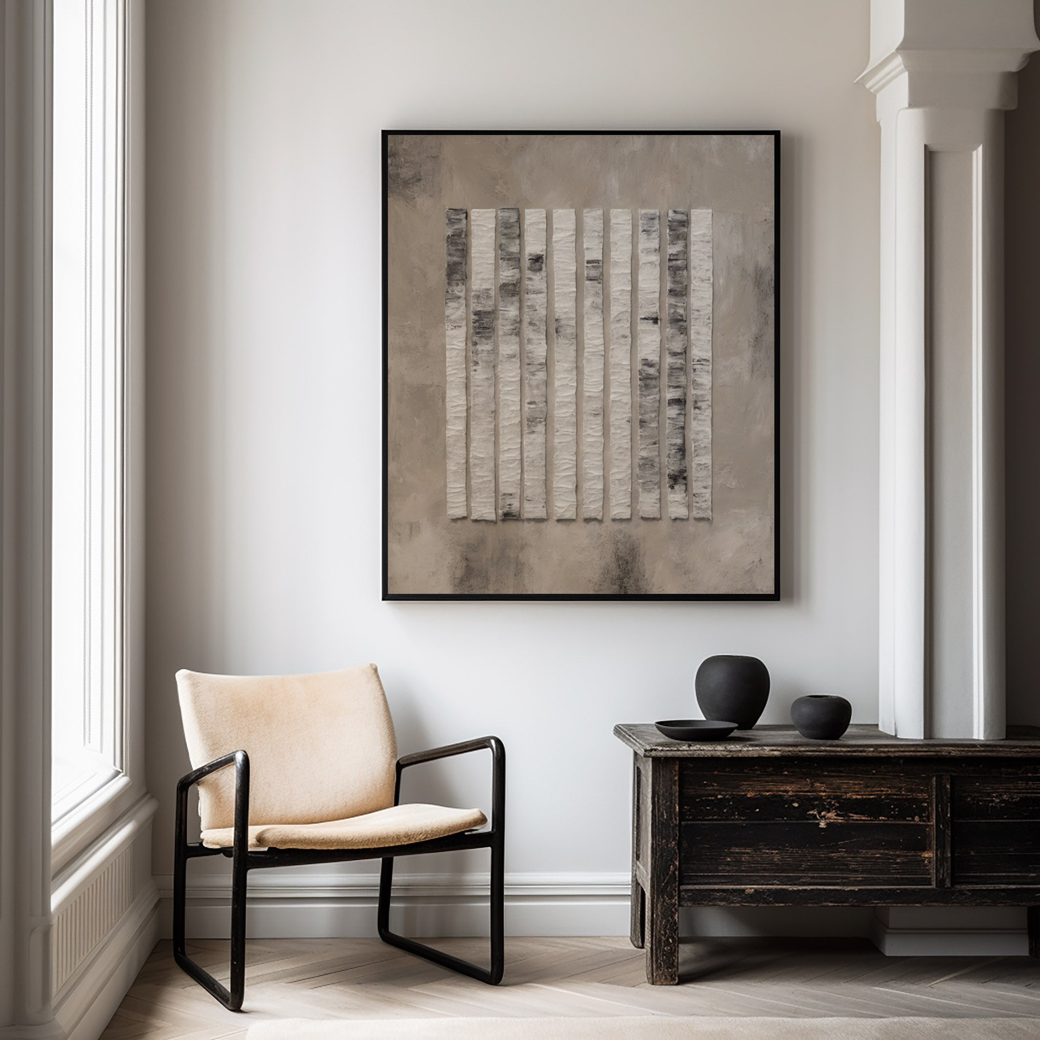 Beige & Brown Abstract Painting #BBA 010