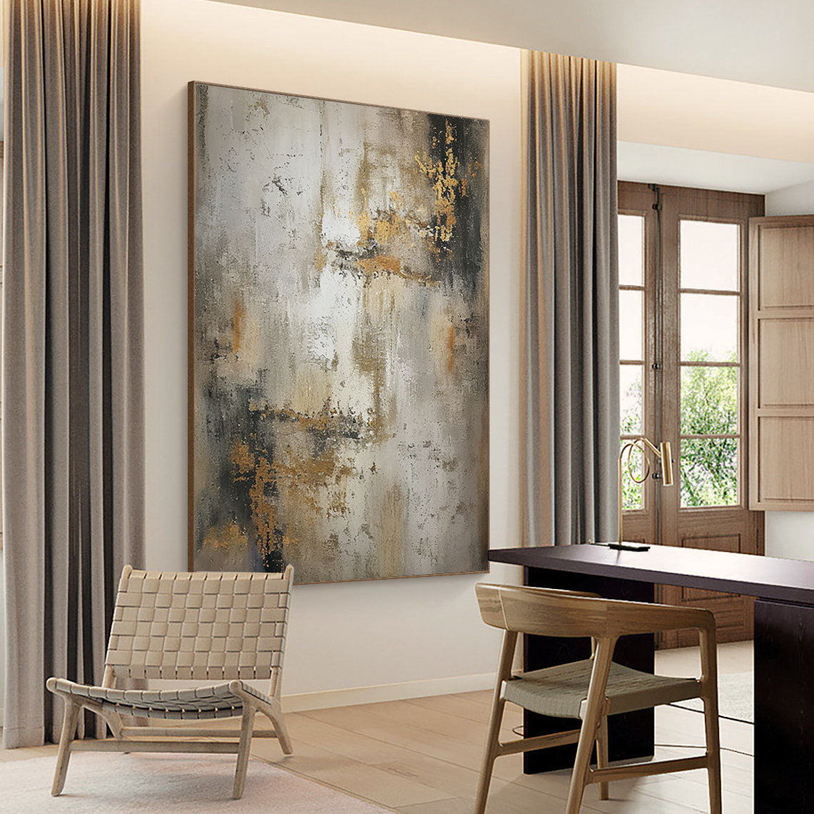 Beige & Brown Abstract Painting #BBA 041