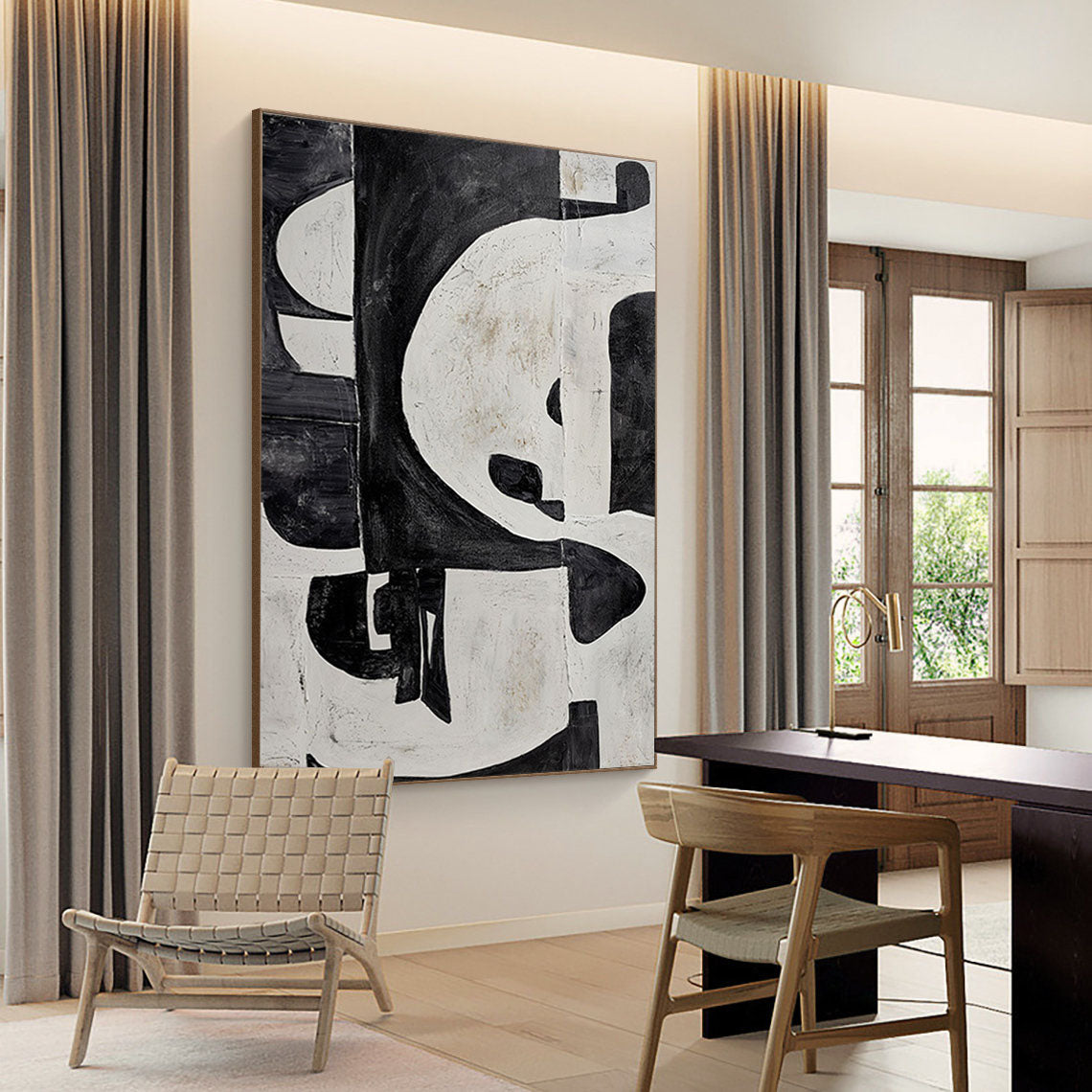 Black & White Abstract Painting #BWA 009