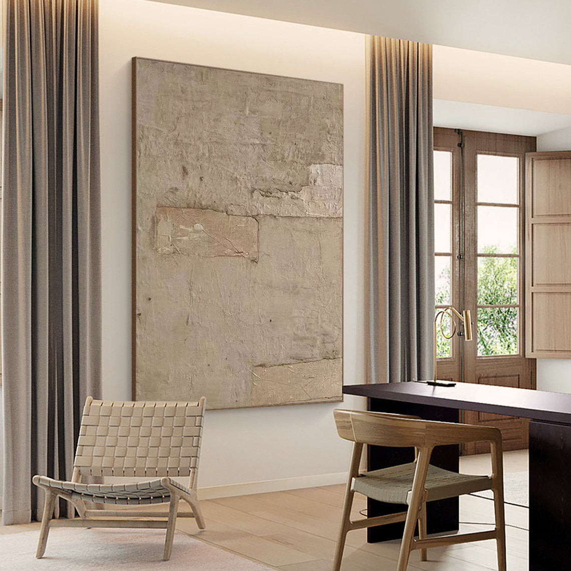 Beige & Brown Abstract Painting #BBA 049