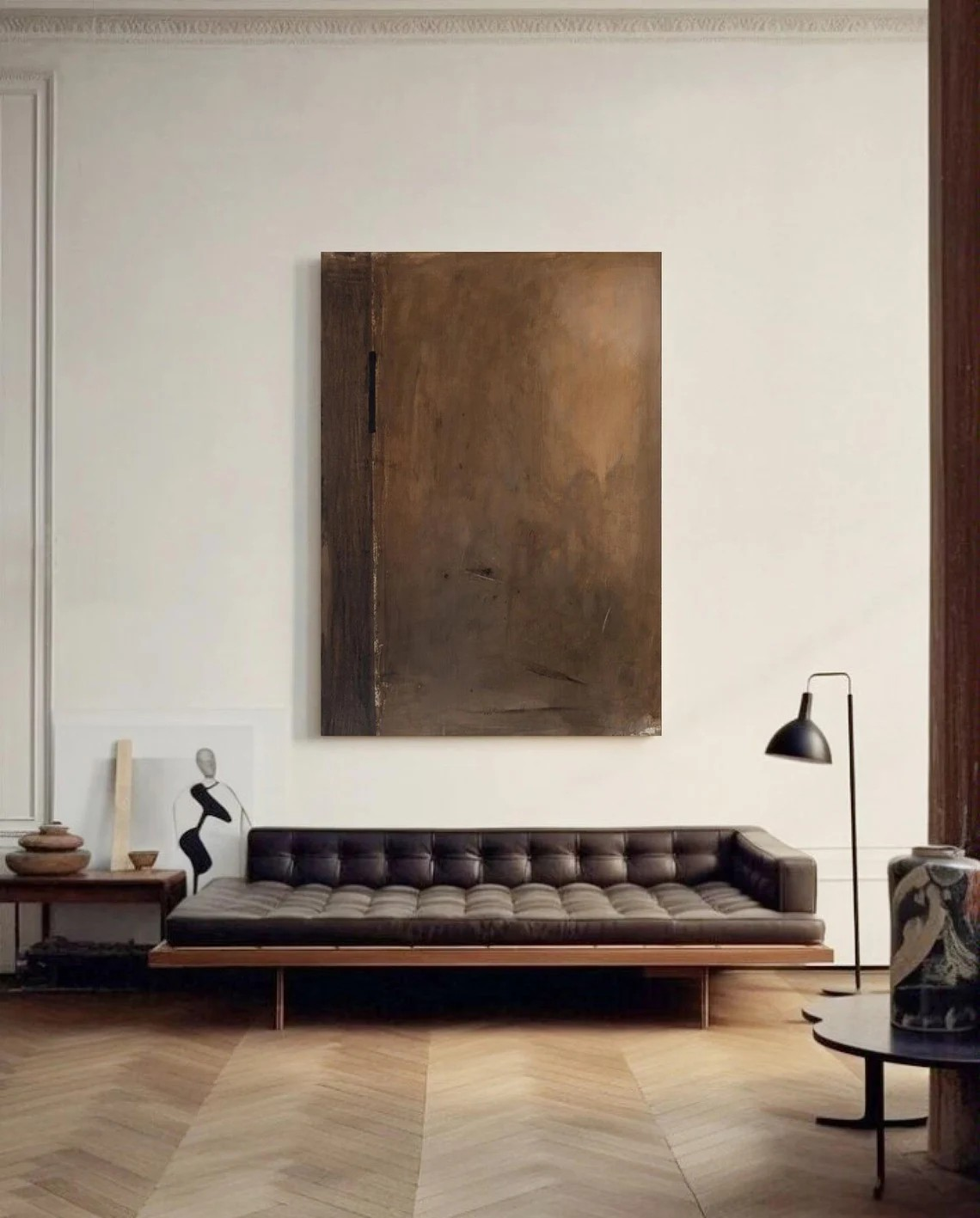 Silent Sediment: Brown Tonal Wabi-Sabi, Modern Textured Piece #BGA 157