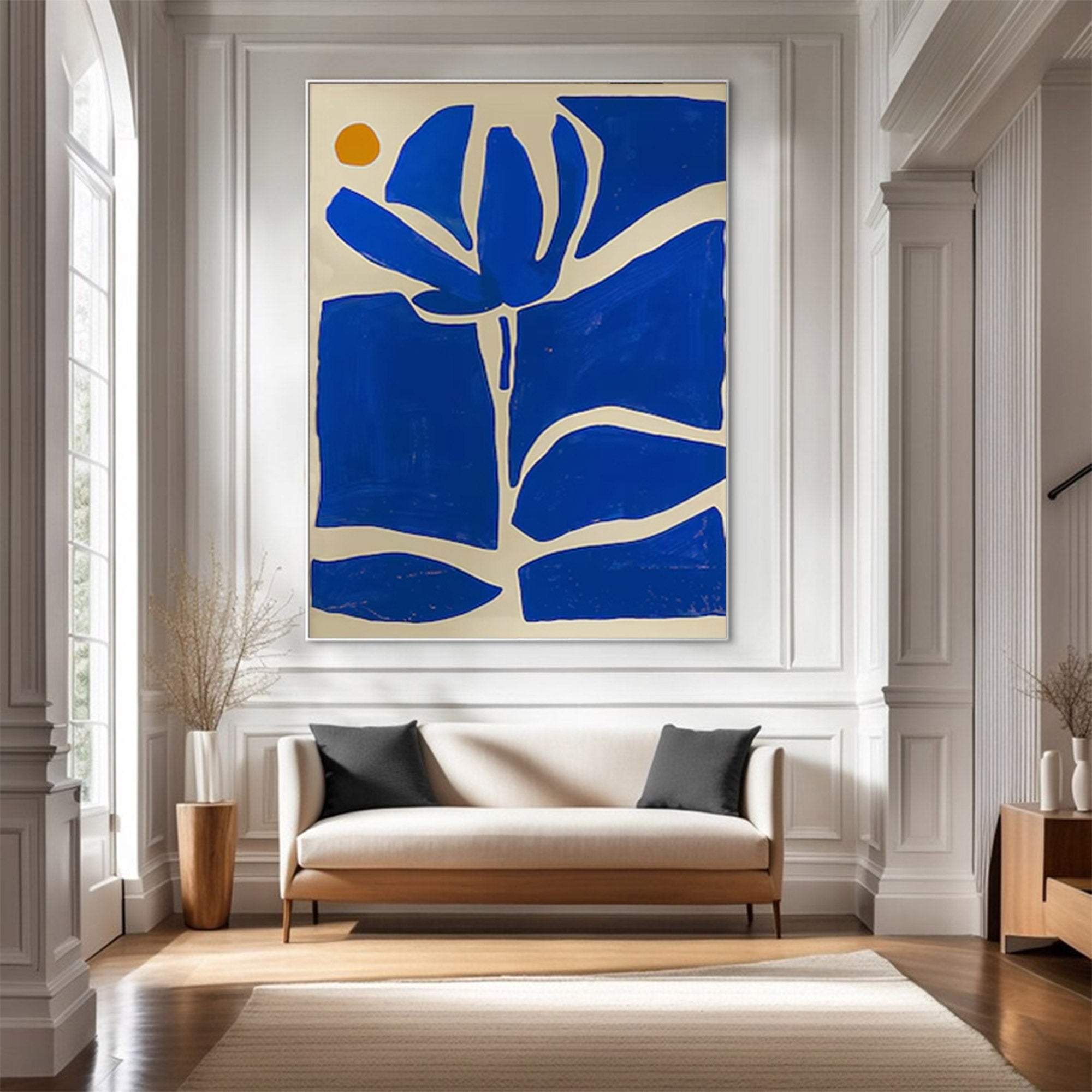 Large Abstract Blue Botanical Art | MuroArt #WG 096