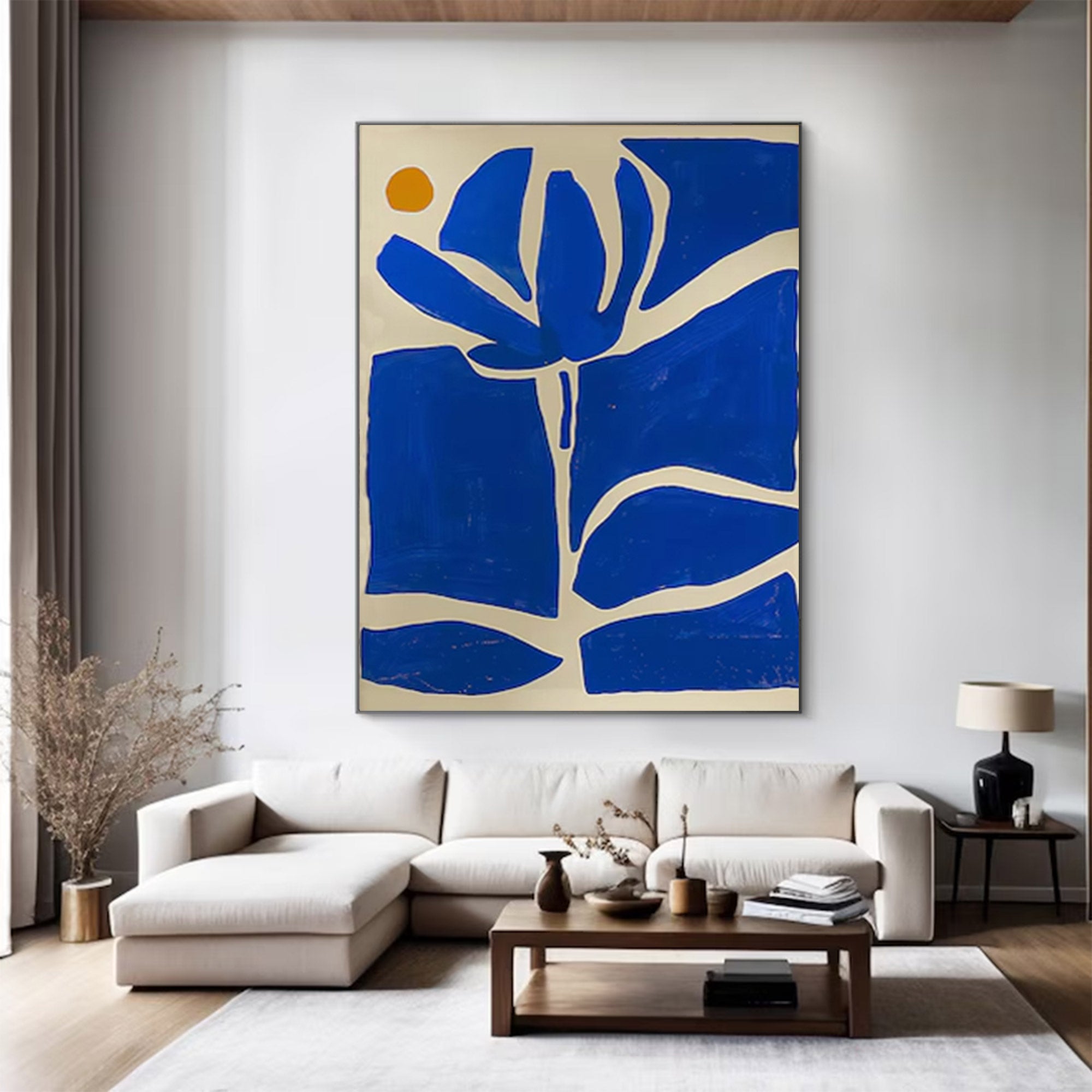 Large Abstract Blue Botanical Art | MuroArt #WG 096