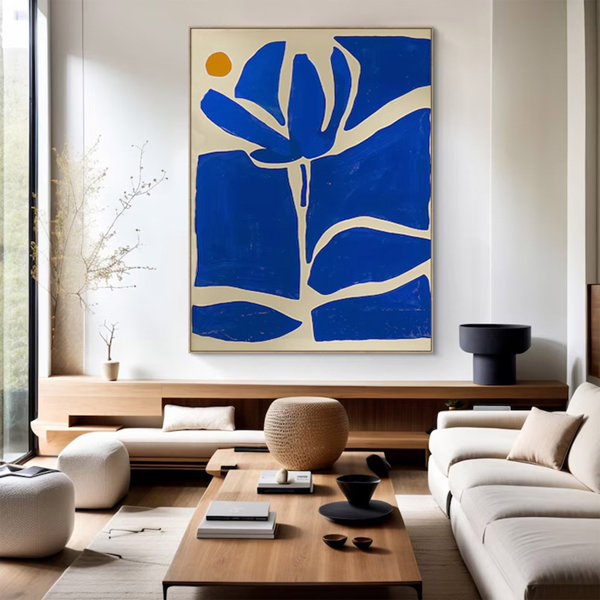 Large Abstract Blue Botanical Art | MuroArt #WG 096