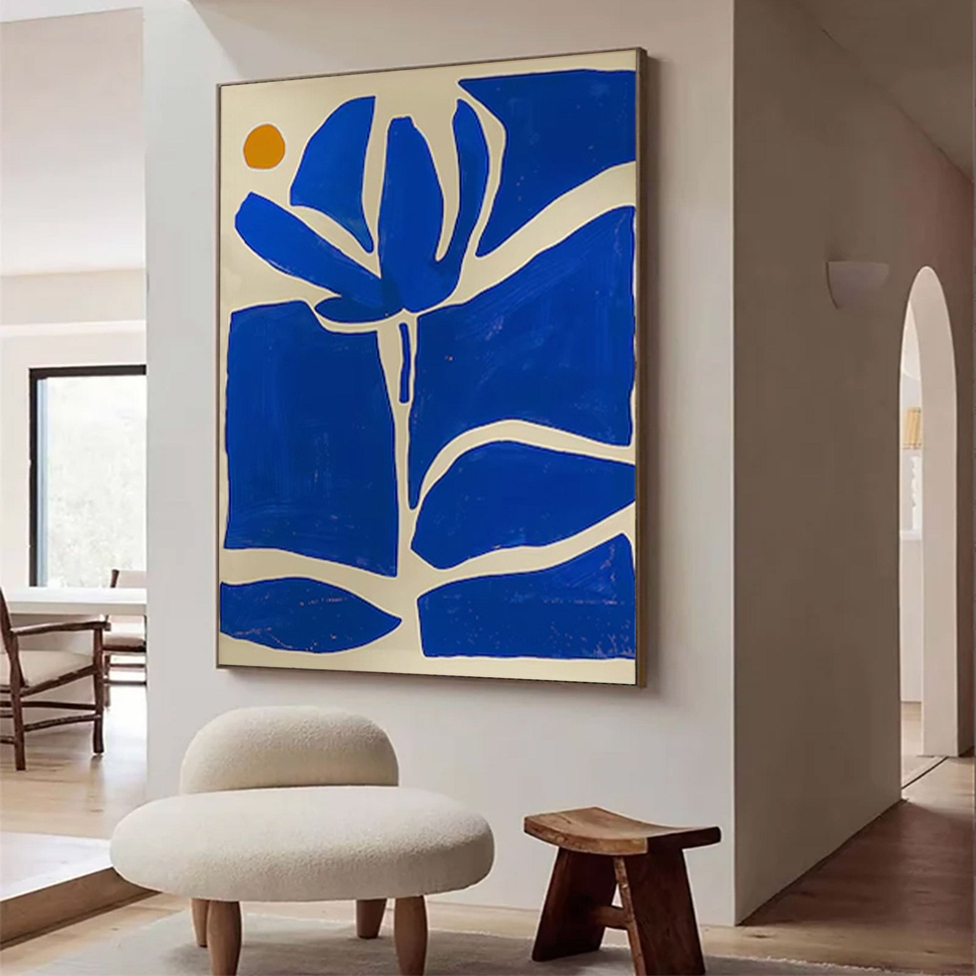 Large Abstract Blue Botanical Art | MuroArt #WG 096