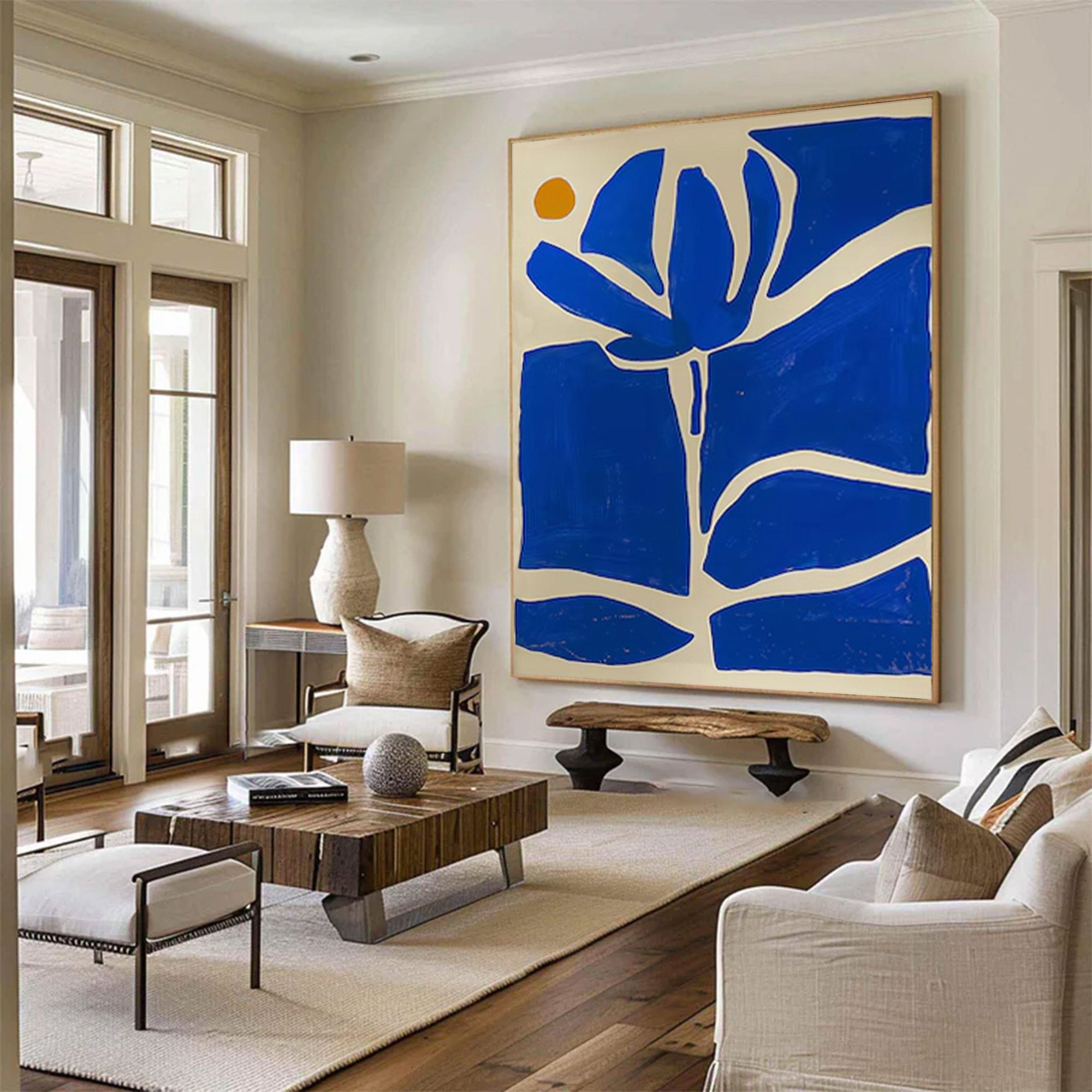 Large Abstract Blue Botanical Art | MuroArt #WG 096