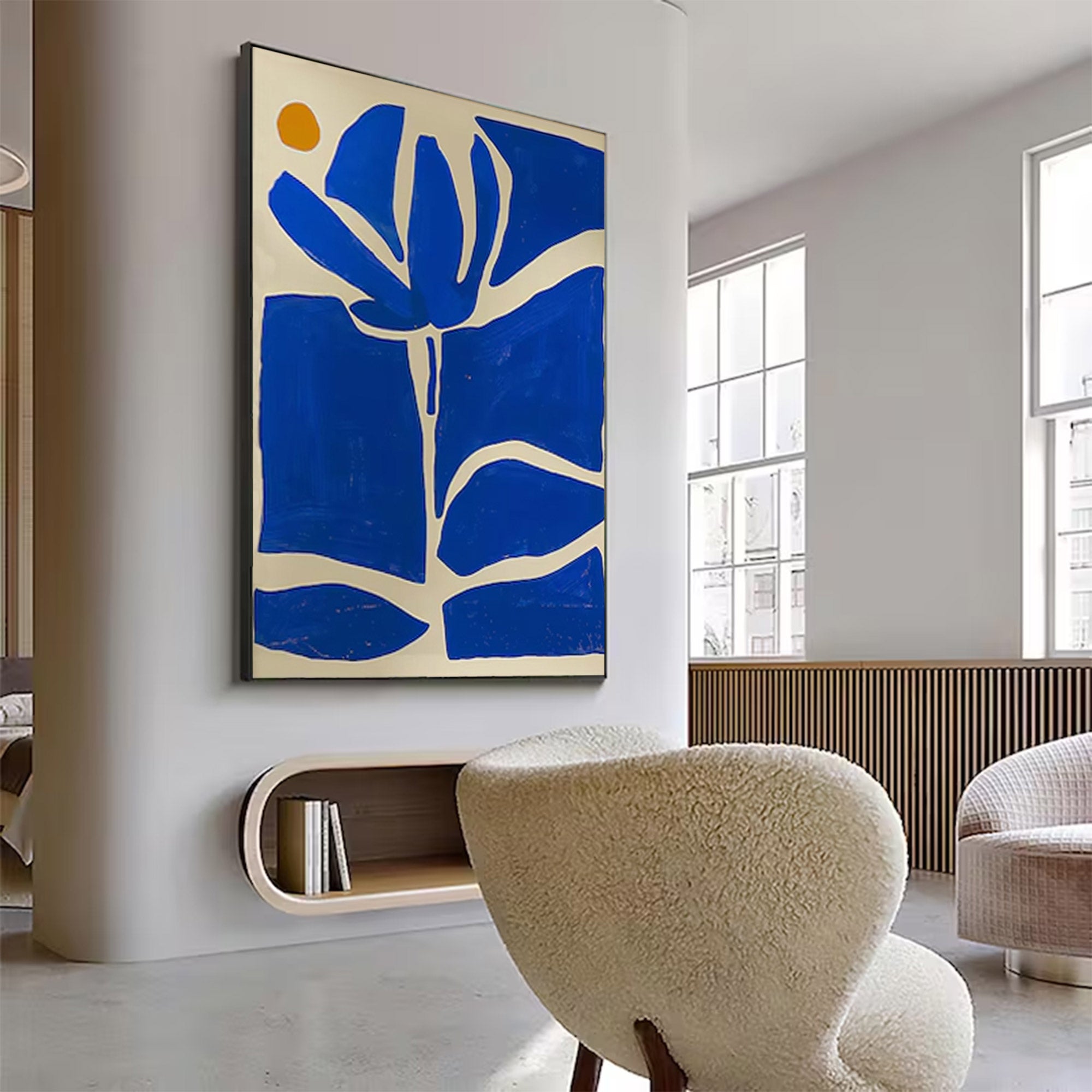 Large Abstract Blue Botanical Art | MuroArt #WG 096