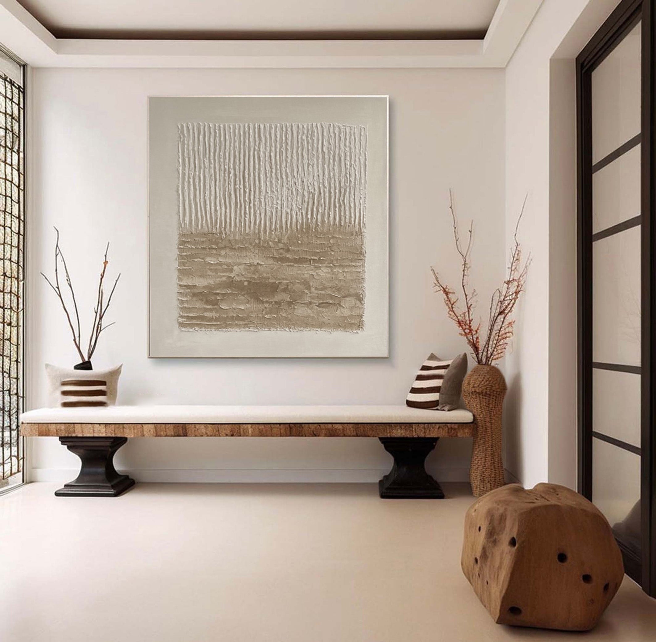 Minimalist Neutral Art with Texture and Subtly Layered Ground #BGA 278