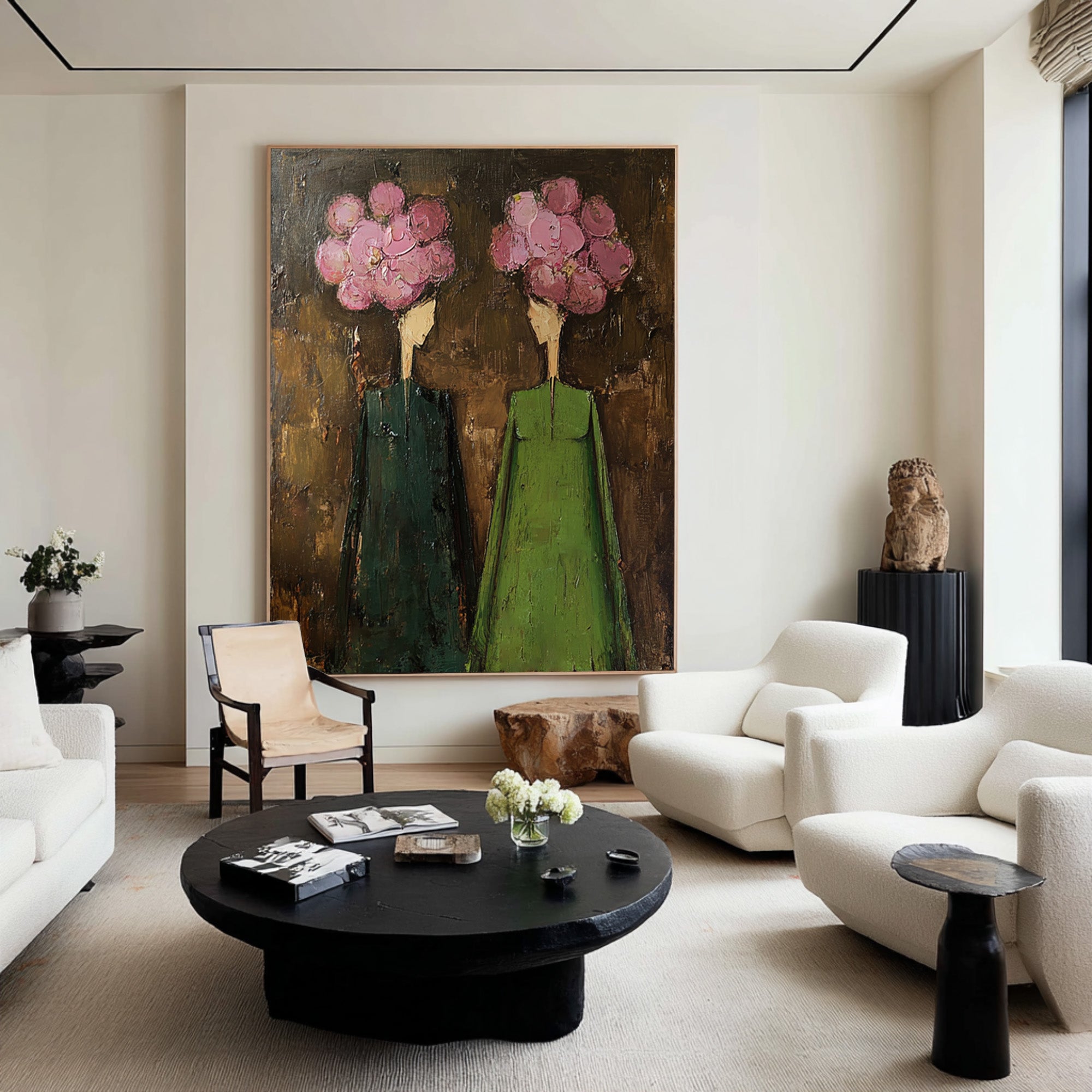 Large Contemporary Figurative Oil Painting on Canvas – Statement Wall Art for Entryway Decor #WAC 038
