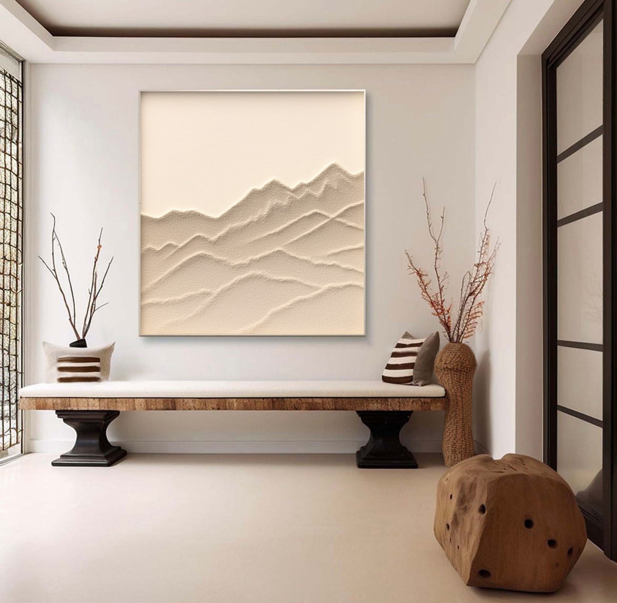Minimalist Mountain Wall Art, Soft Textured Landscape #BGA 248