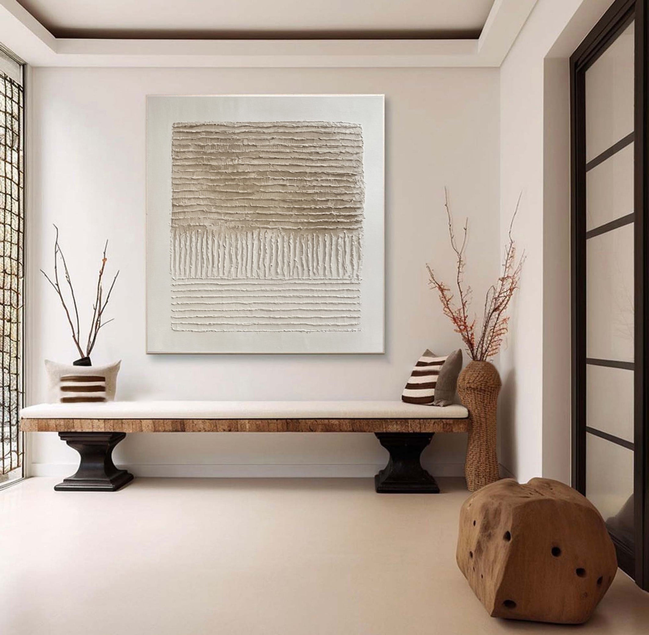 Textured Art with Horizontal and Vertical Rhythms for Decor #BGA 279