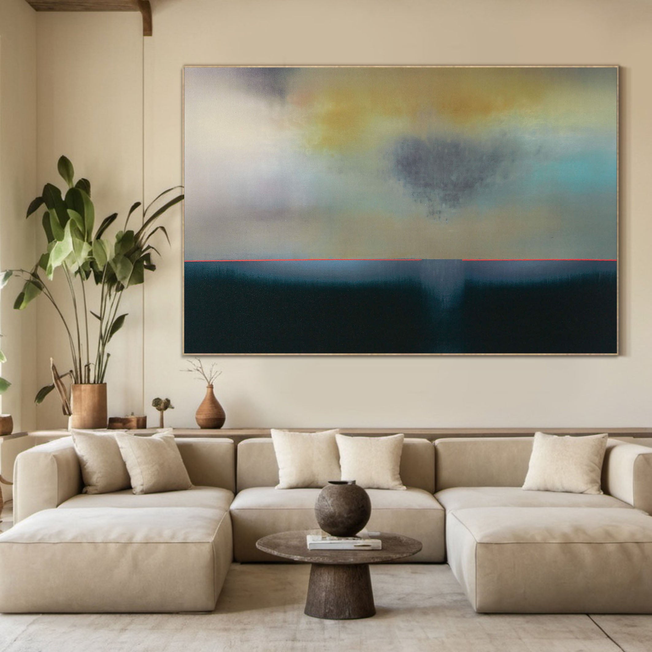 Subtle Color Layering, Abstract Horizon with Neutral Tones #BGA 122