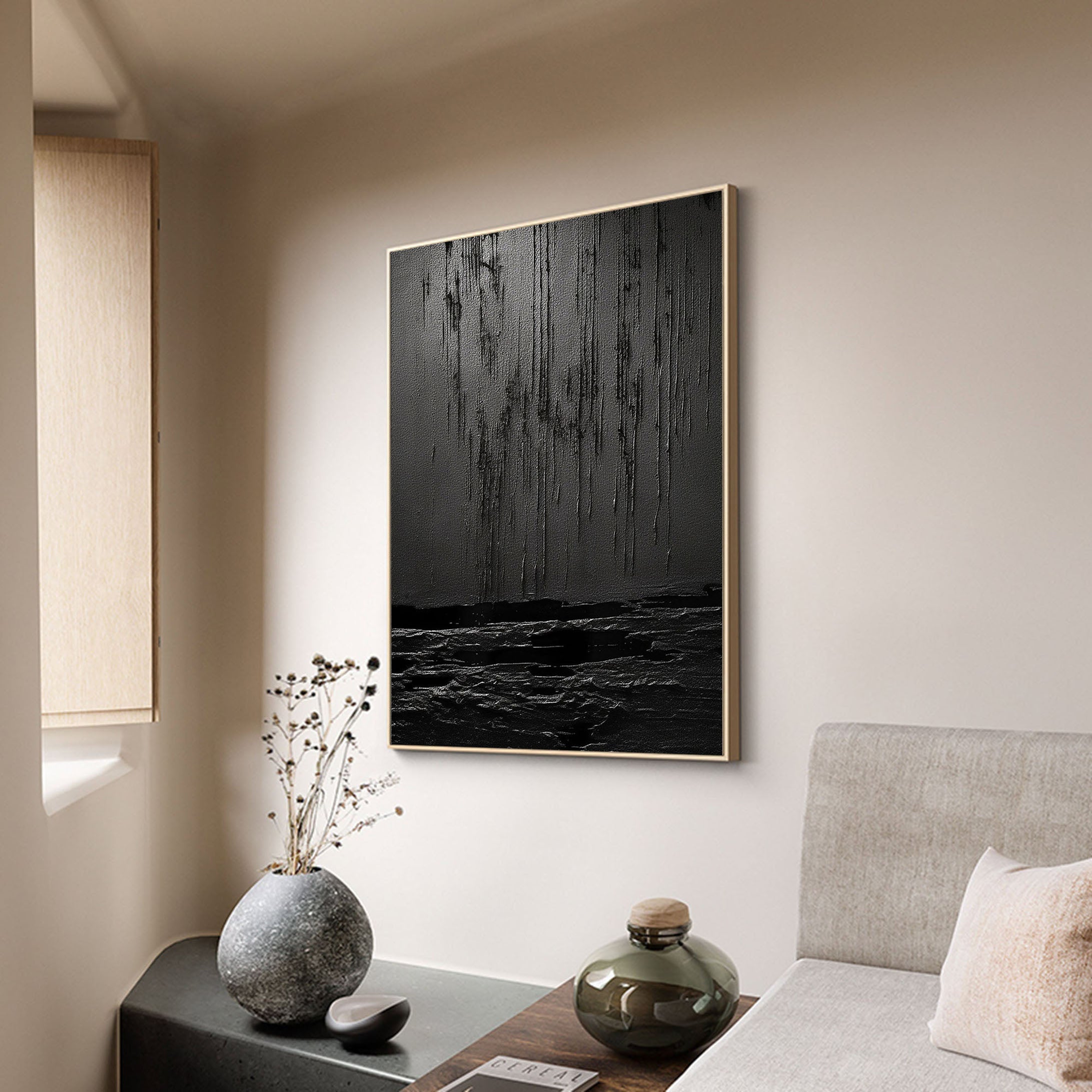 Black Minimalist Painting #BM 019