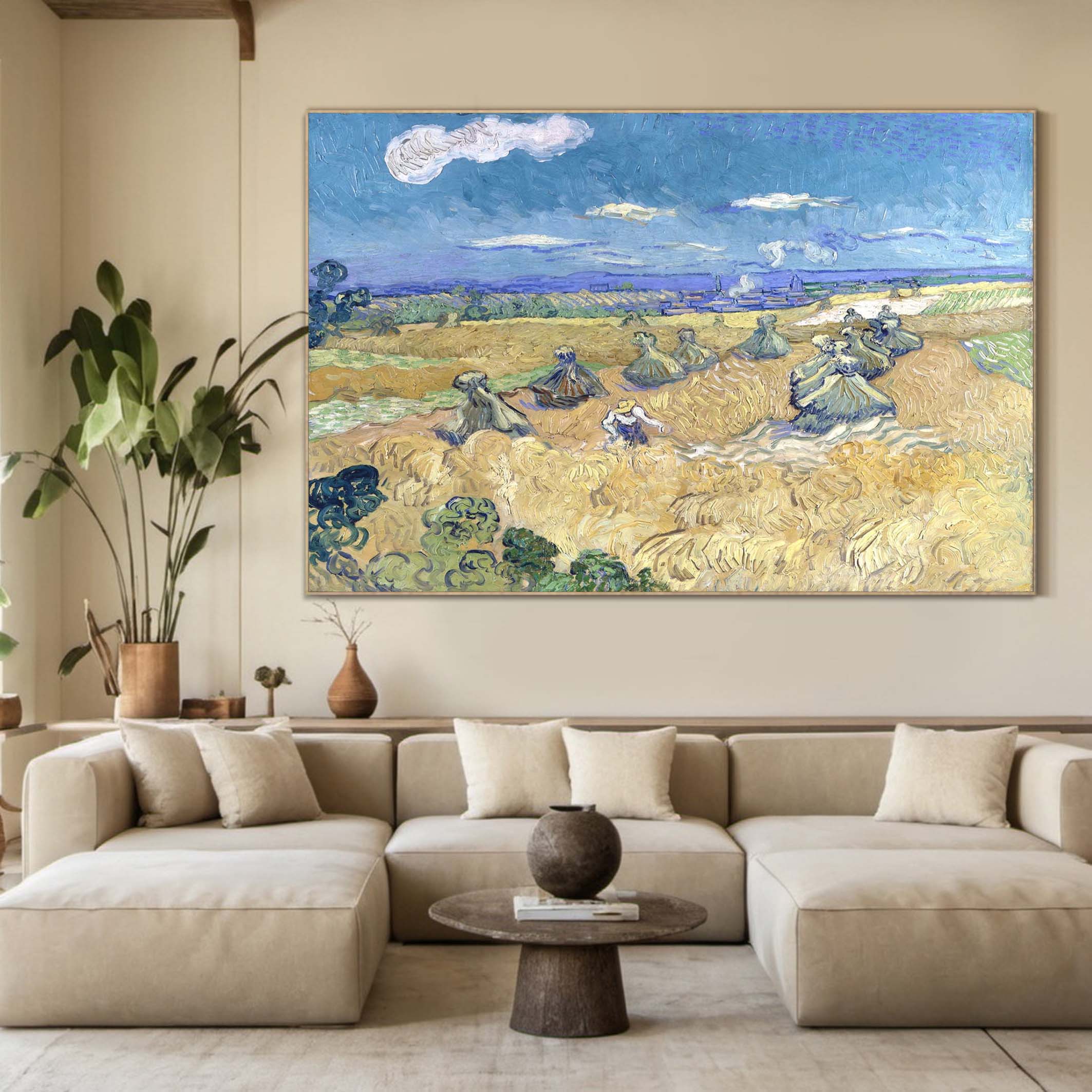 Wheat Stacks with Reaper, Vincent Van Gogh Inspired #BGA 106