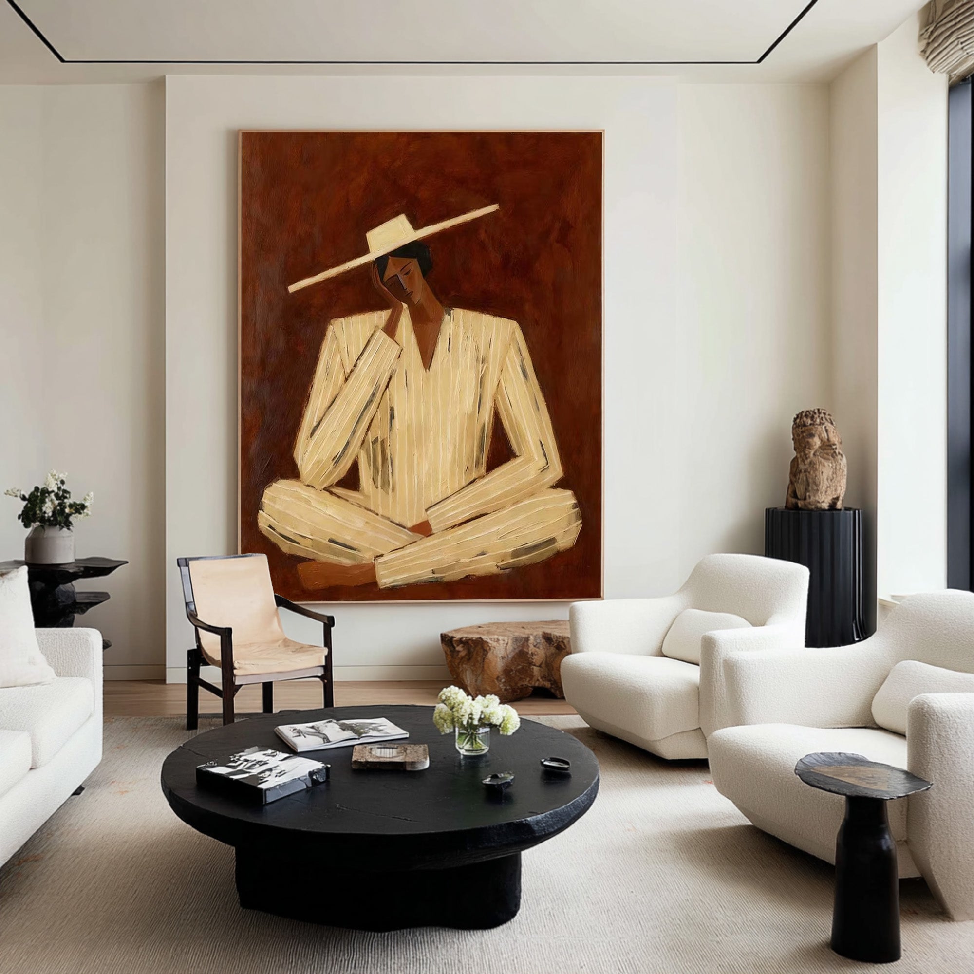 Large Modern Figure Canvas Art for Contemporary Home Decor