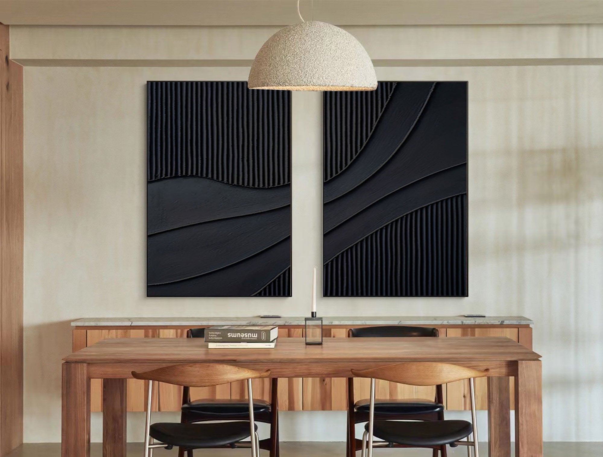 Black Minimalist Painting Set Of 2 #BMS 007