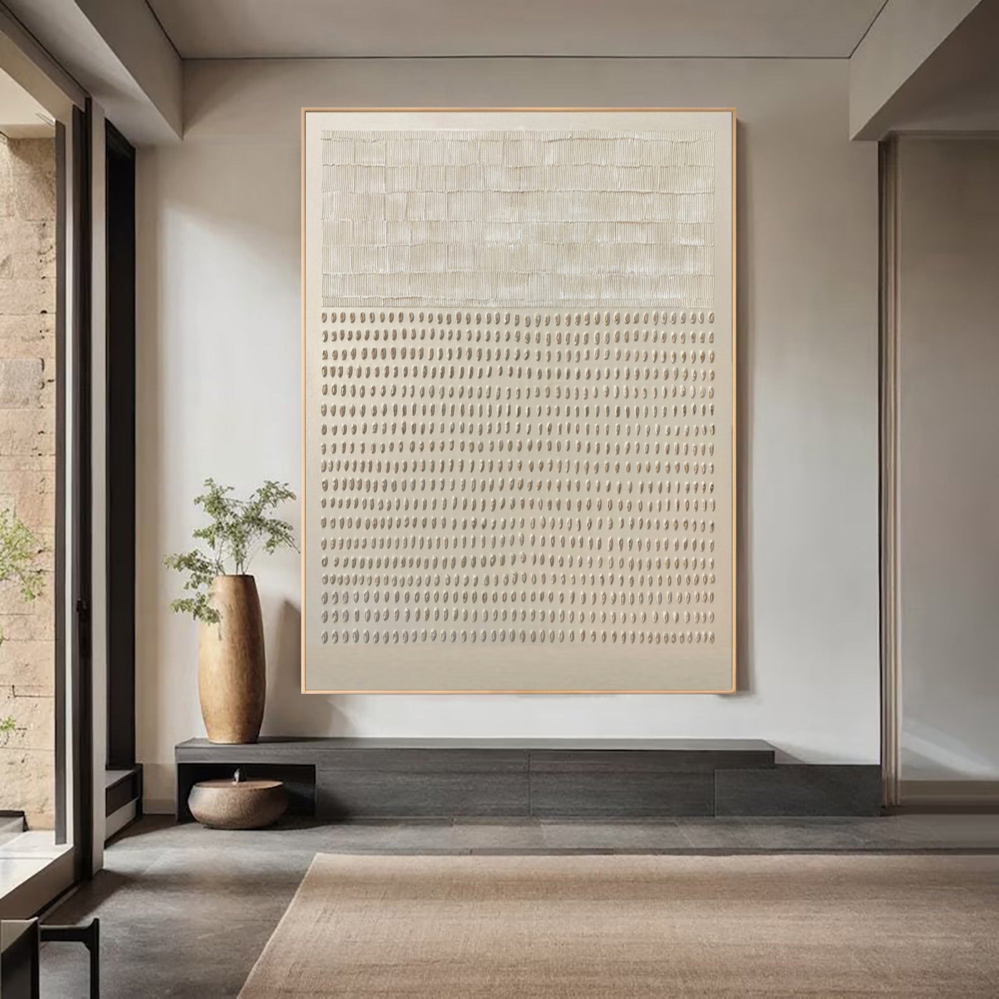Minimalist Textured Canvas Home Decor Large Vertical #WG 045