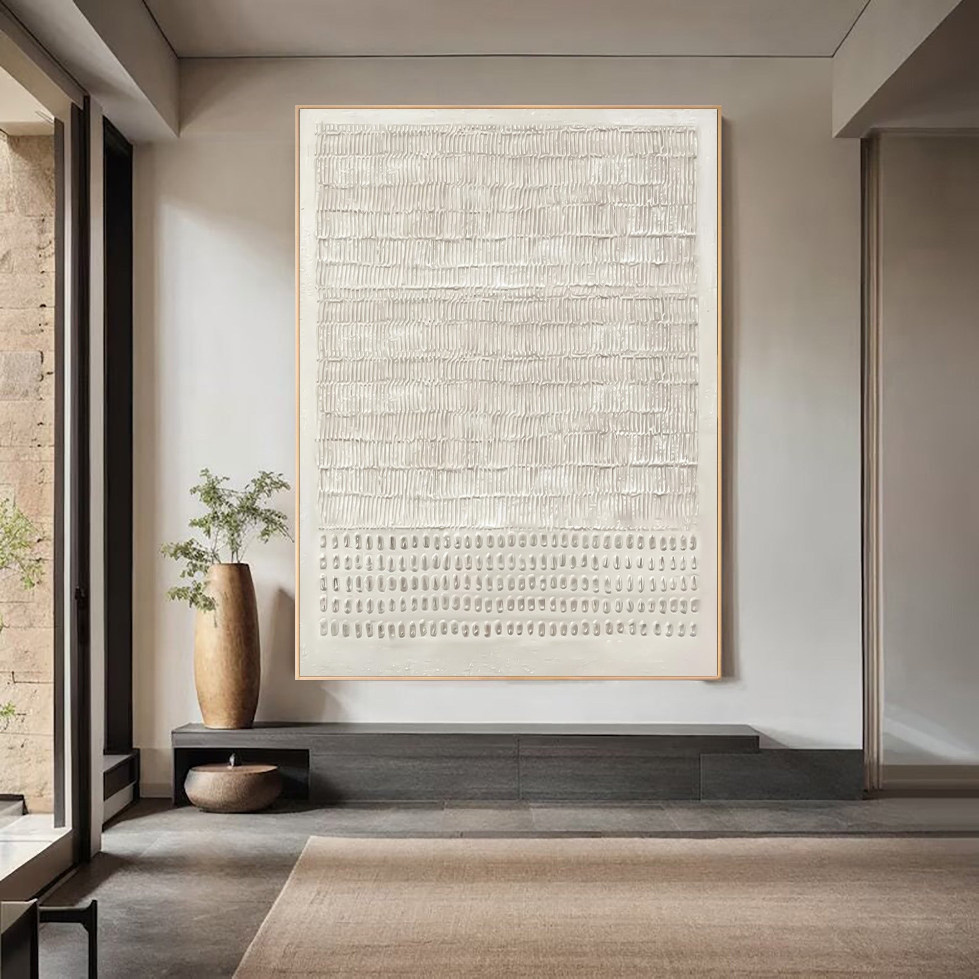 Modern Beige Textured Painting Statement Wall Decor #WG 043