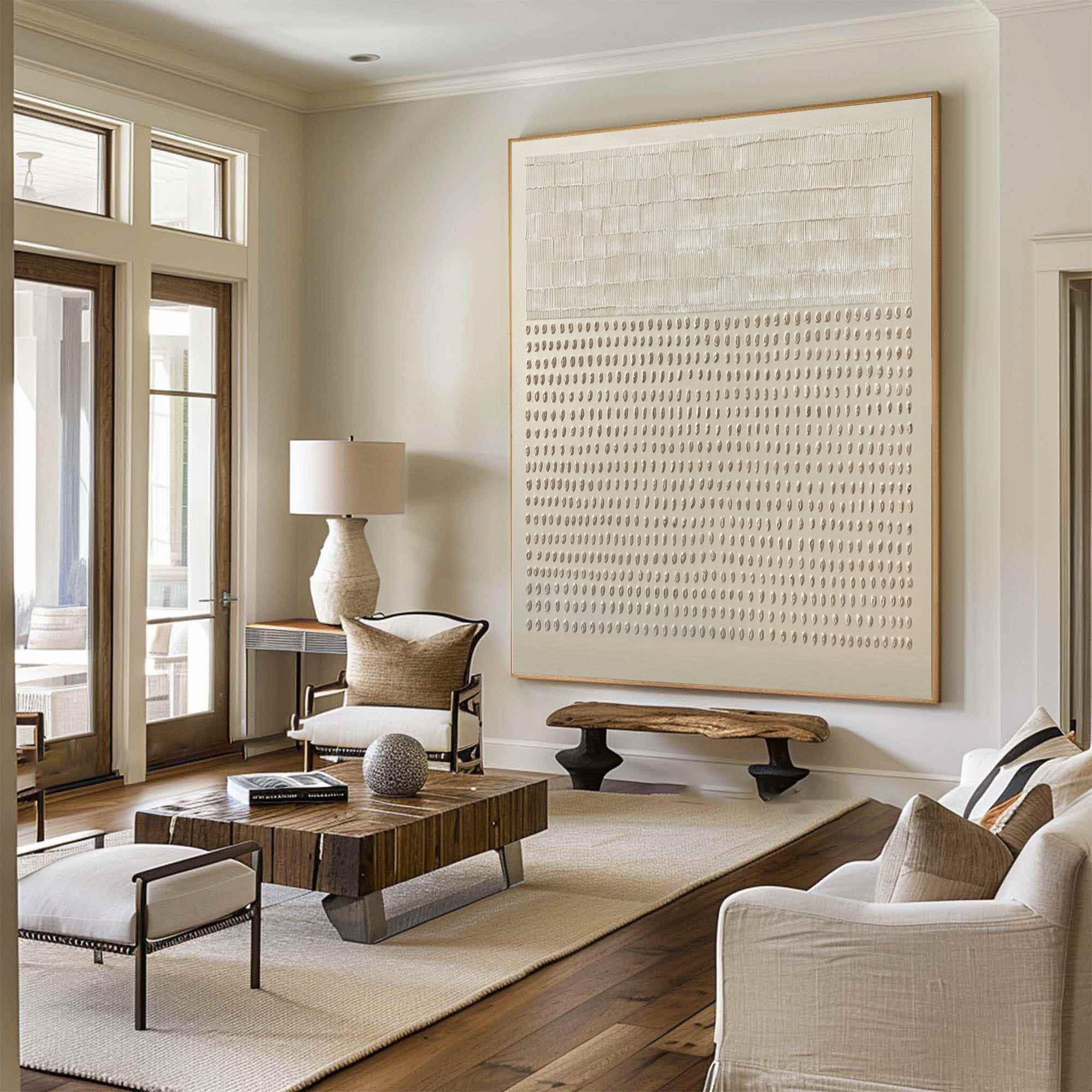 Minimalist Textured Canvas Home Decor Large Vertical #WG 045