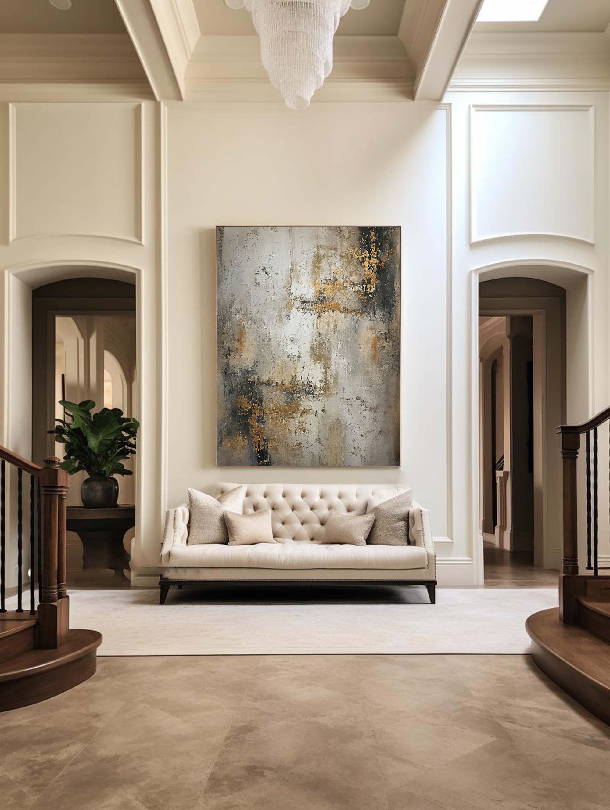 Beige & Brown Abstract Painting #BBA 041