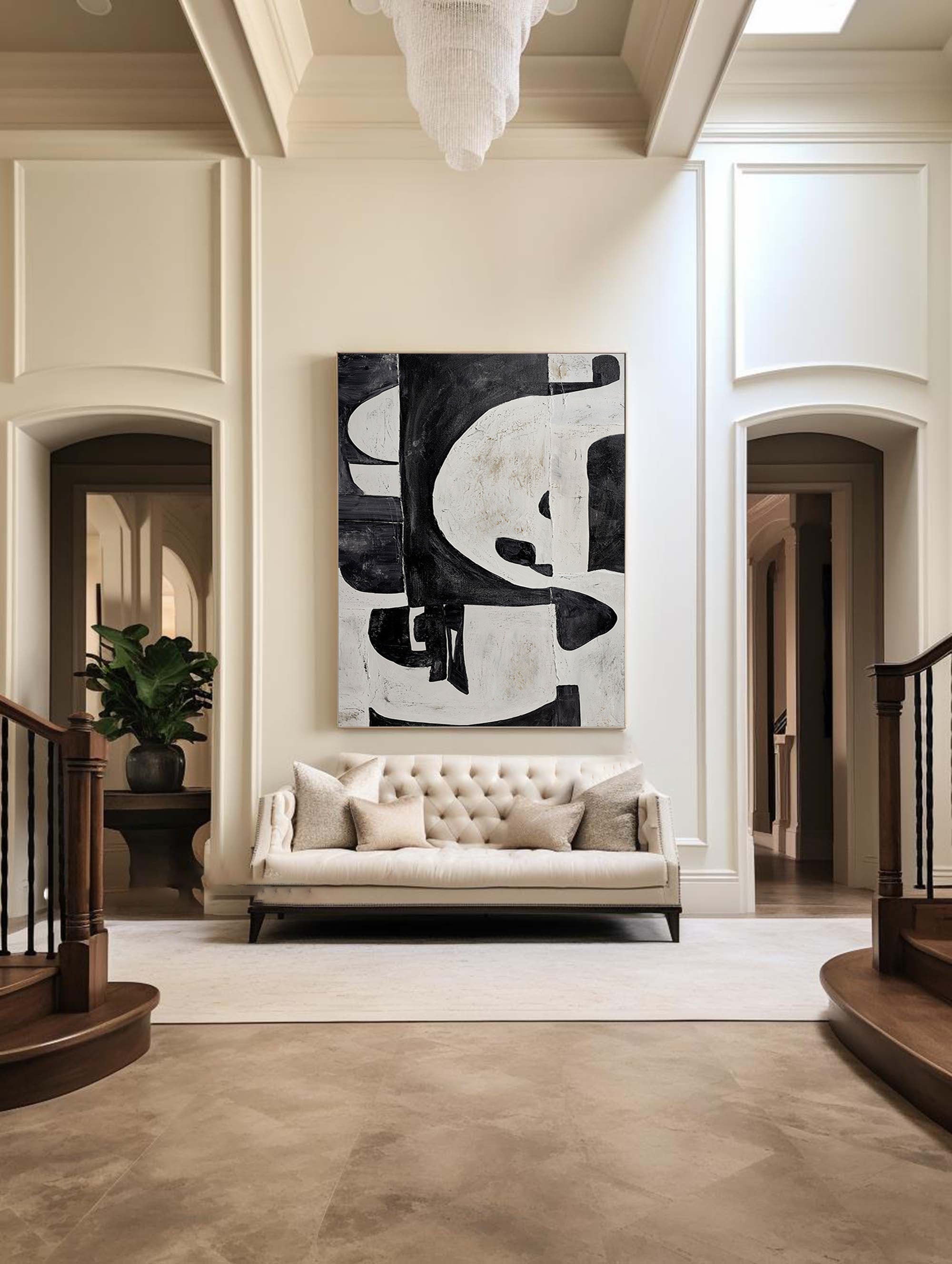 Black & White Abstract Painting #BWA 009