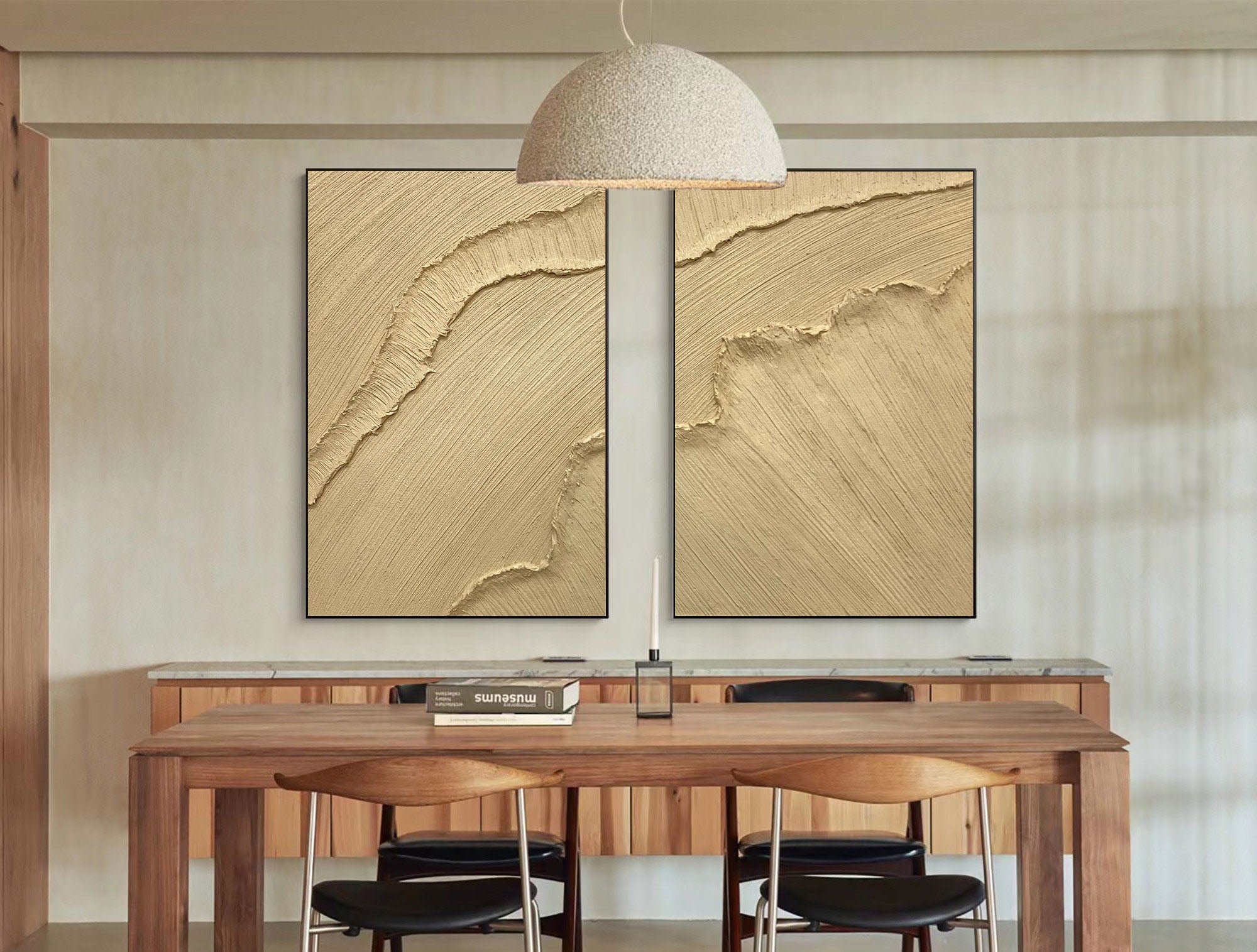 Beige Minimalist Ocean Painting Set Of 2 #BBS 020