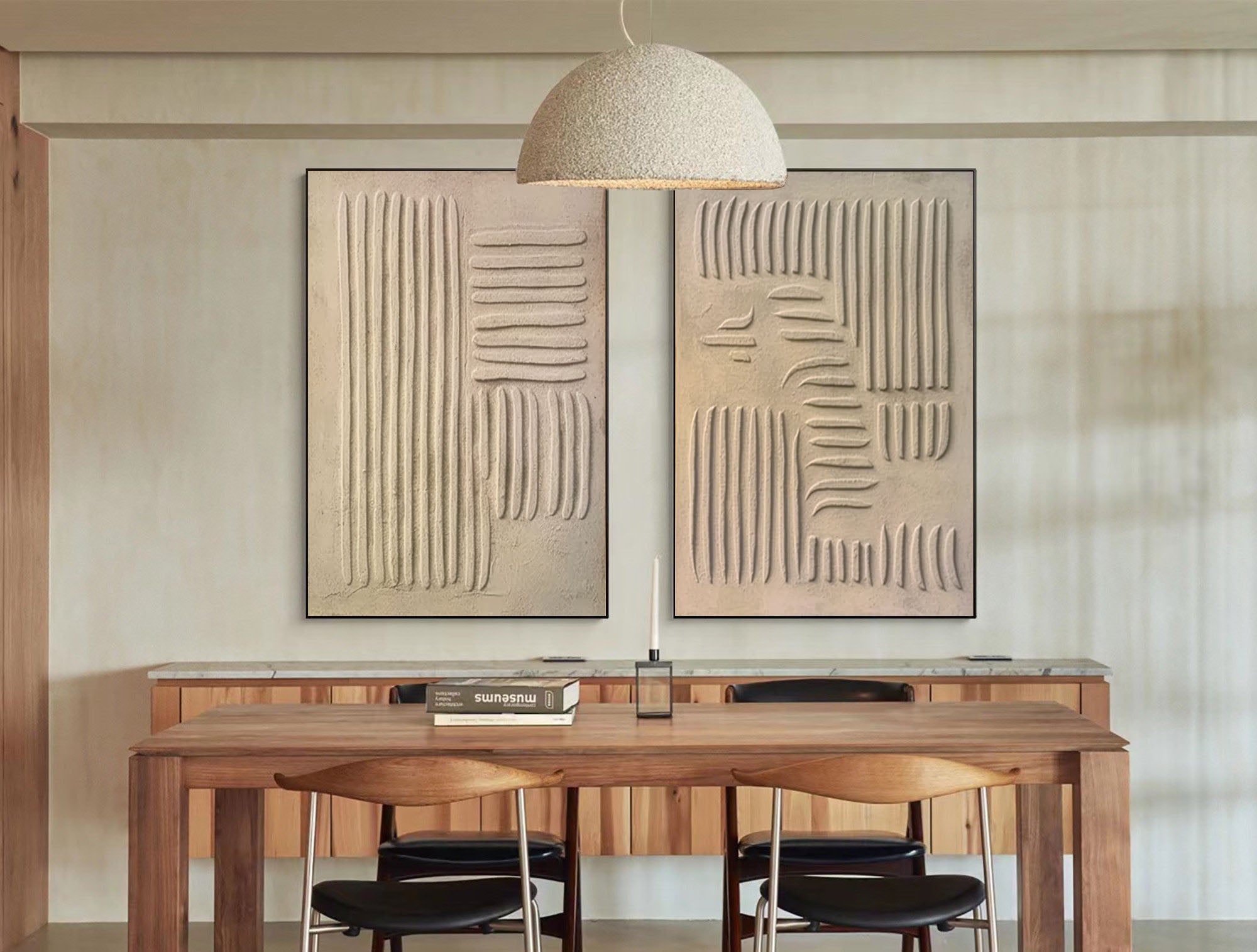Beige & Brown Minimalist Painting Set Of 2 #BBS 021