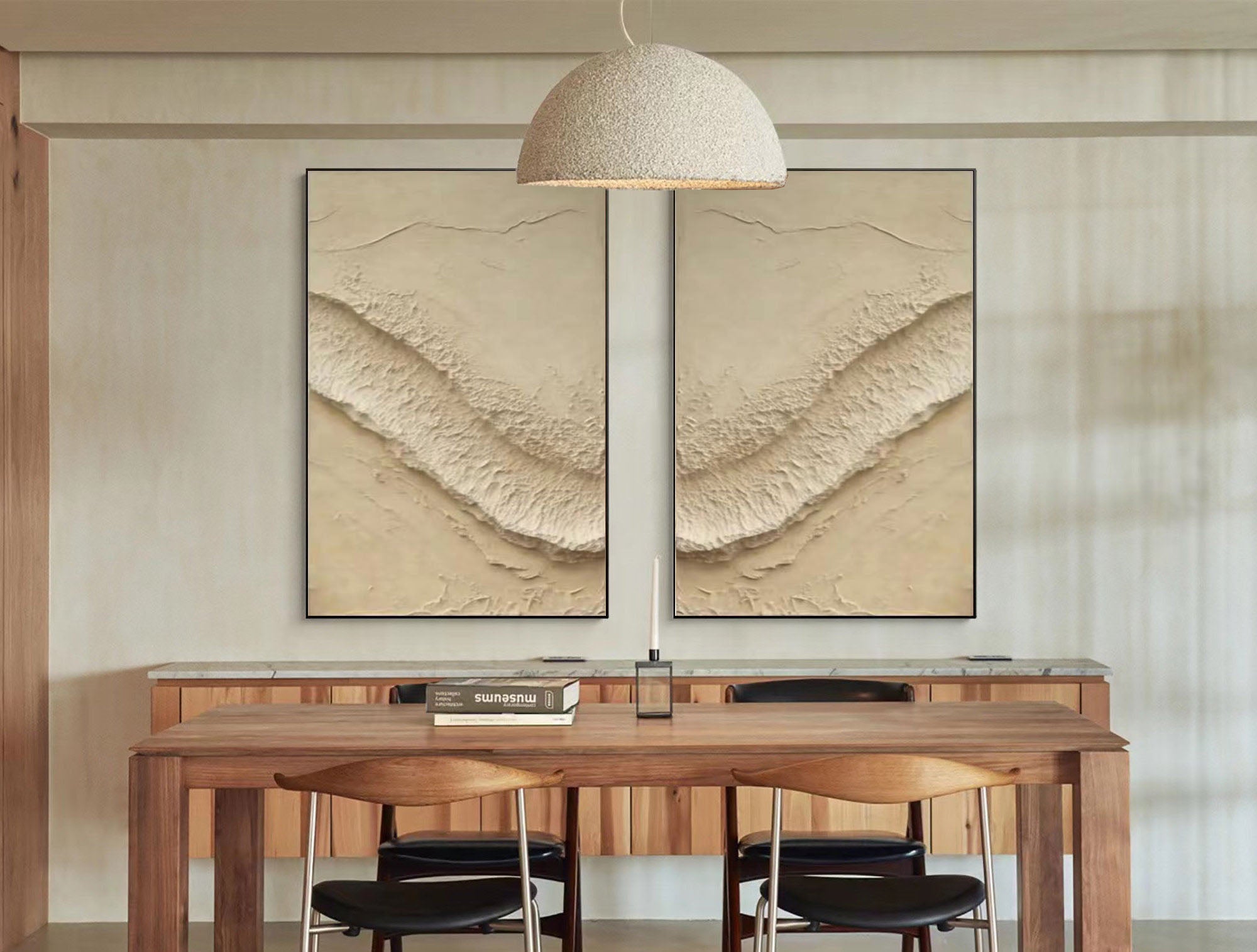 Abstract Beige Texture Wall Art Set #BBS 018