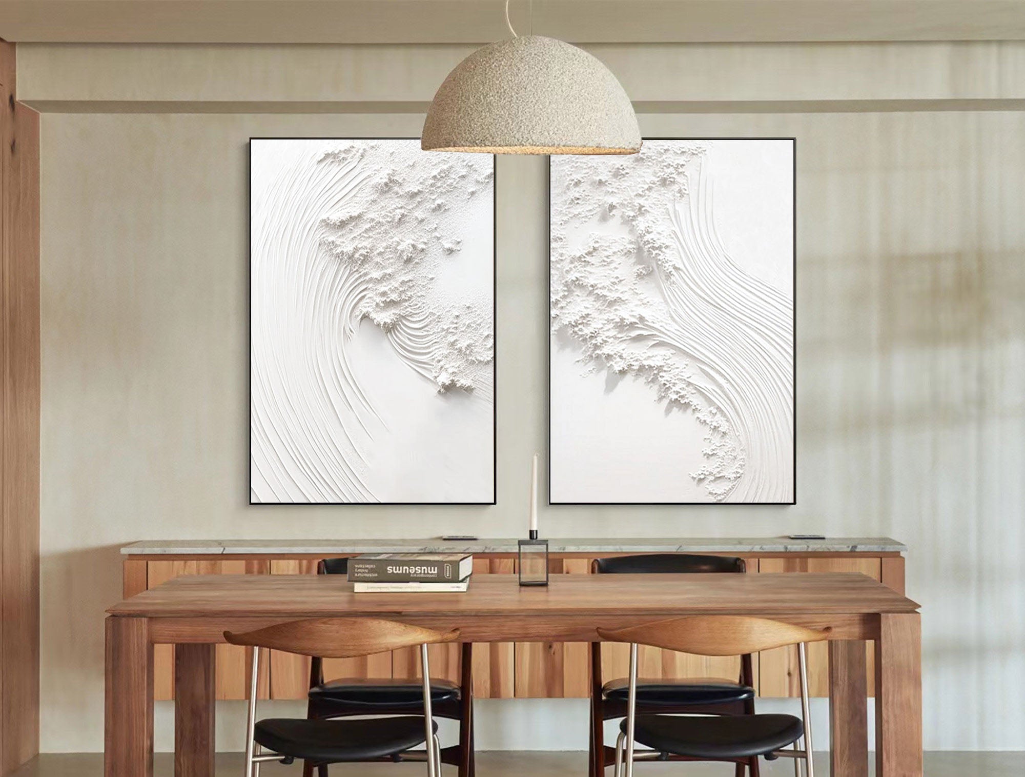 White Minimalist Painting Set Of 2 #WMS 033