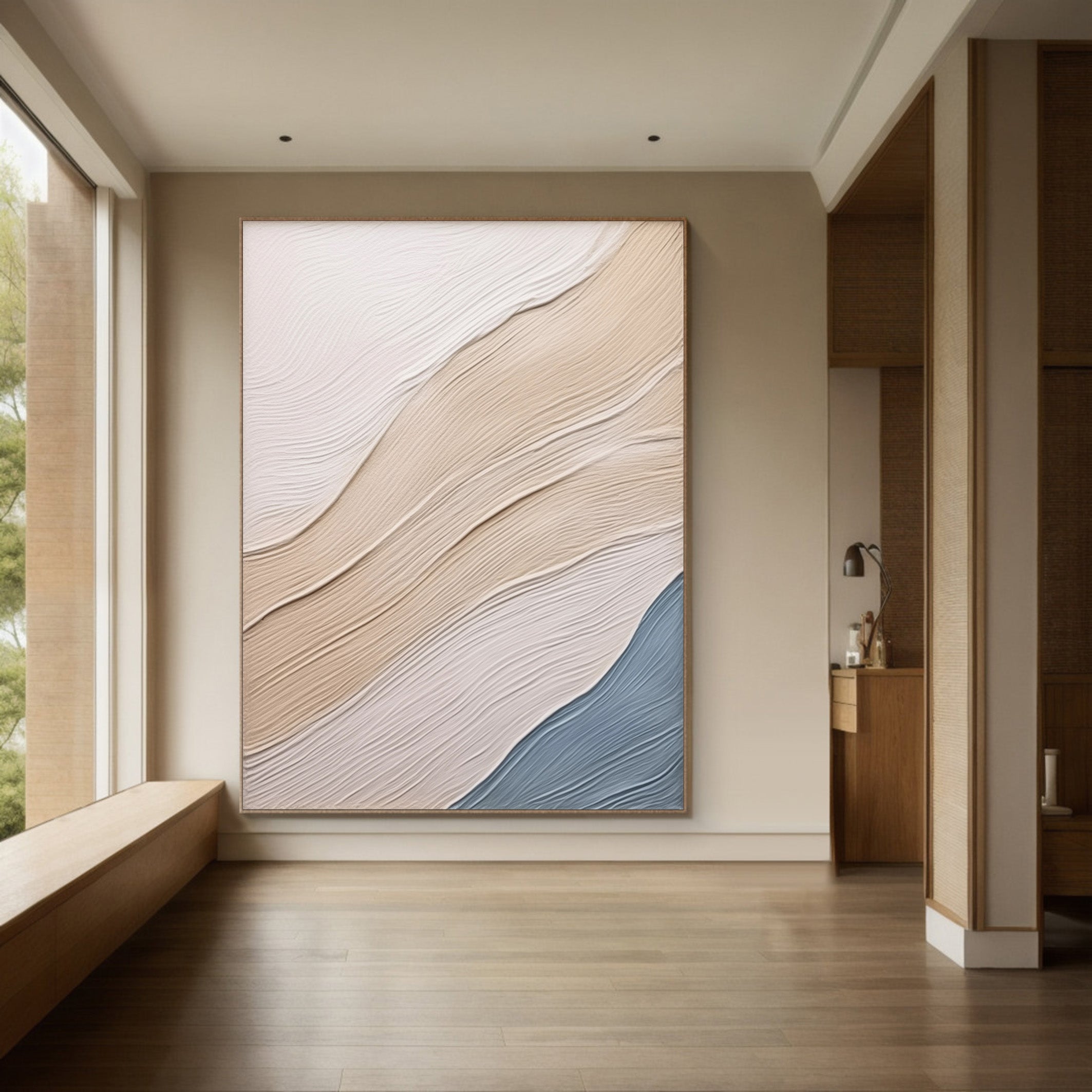 Contemporary 3D Texture Wall Painting, Subtle Flow Design #BGA 243