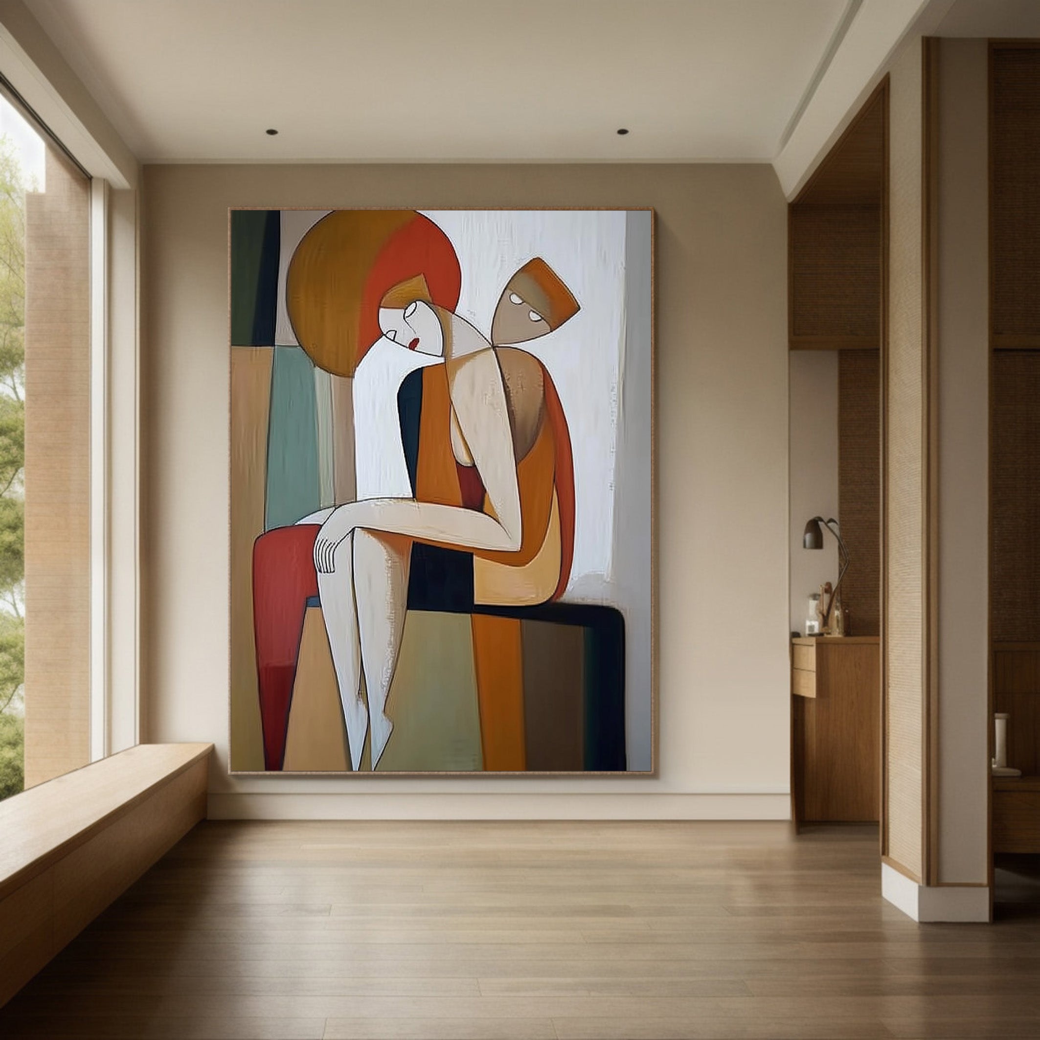 Contemporary Figurative Painting, Geometric Abstract Design #BGA 258