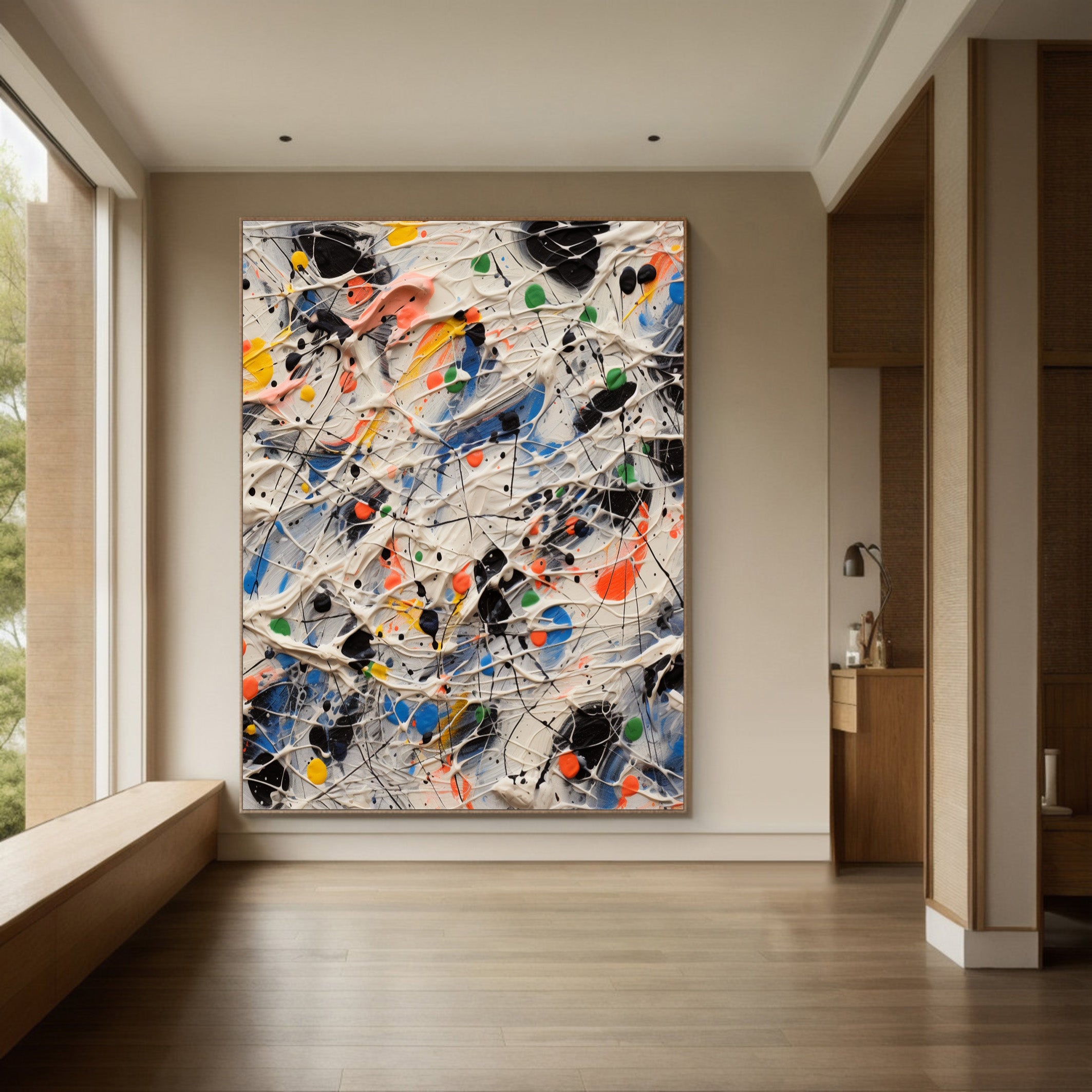 Controlled Chaos: Bold Abstract Splatter, Dynamic Modern Art #BGA 242