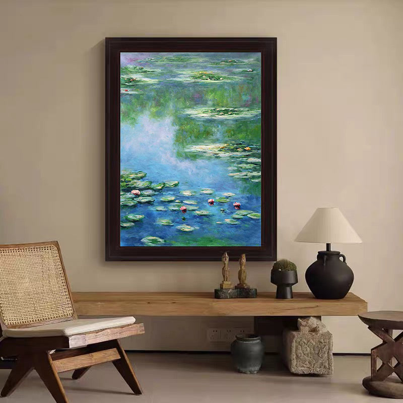 Monet Tribute Lilies, Impressionist Pond Scene #BGA 182