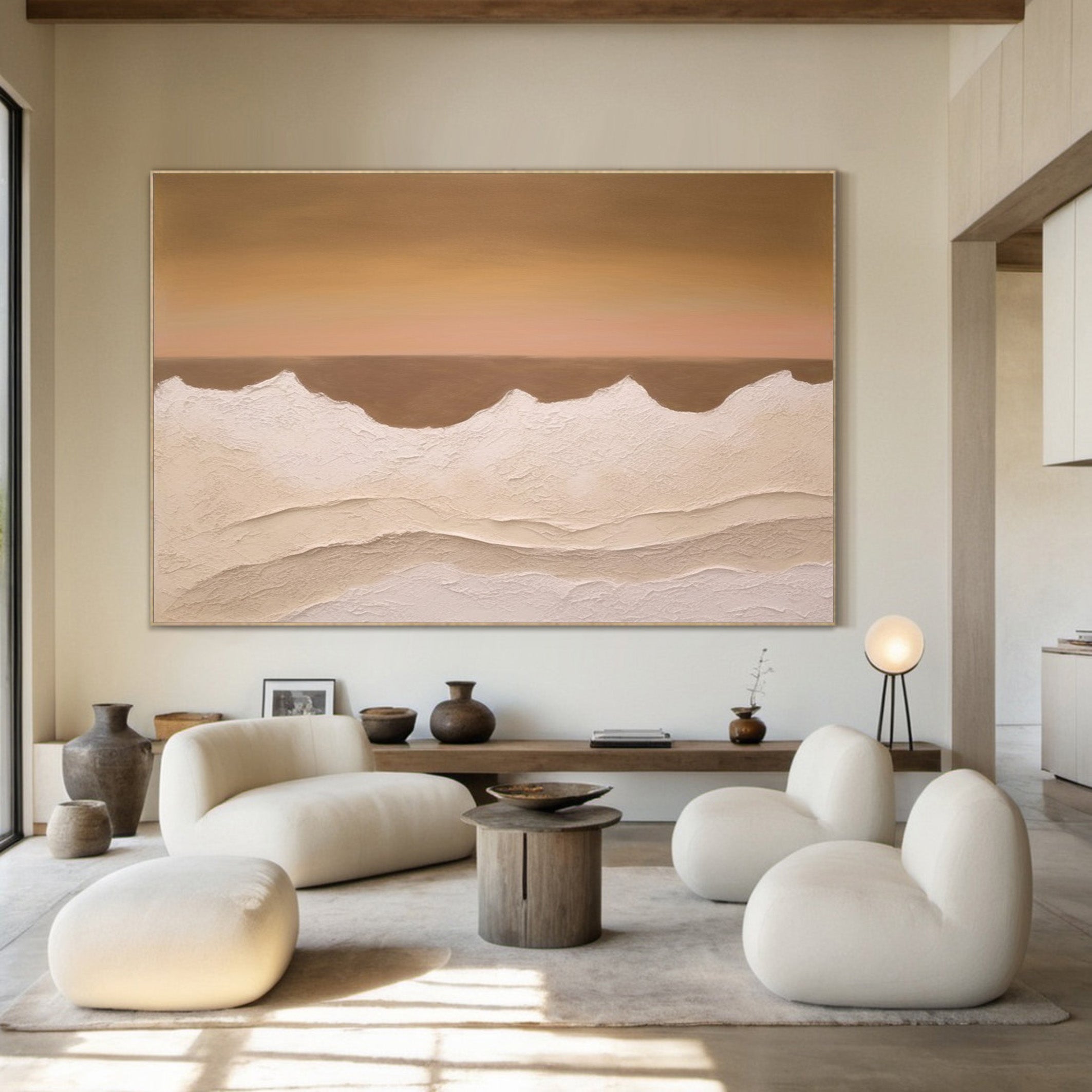 Minimalist Earth Tone Abstract, Subtle Landscape Wall Art #BGA 252