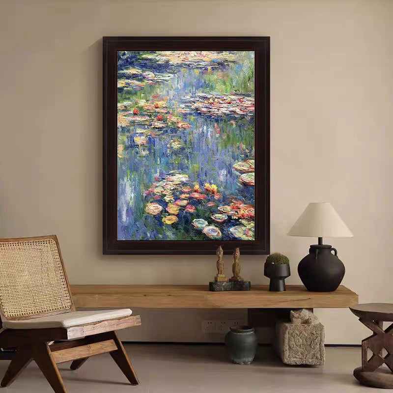Monet Inspired Water Lilies, Impressionist Canvas #BGA 166