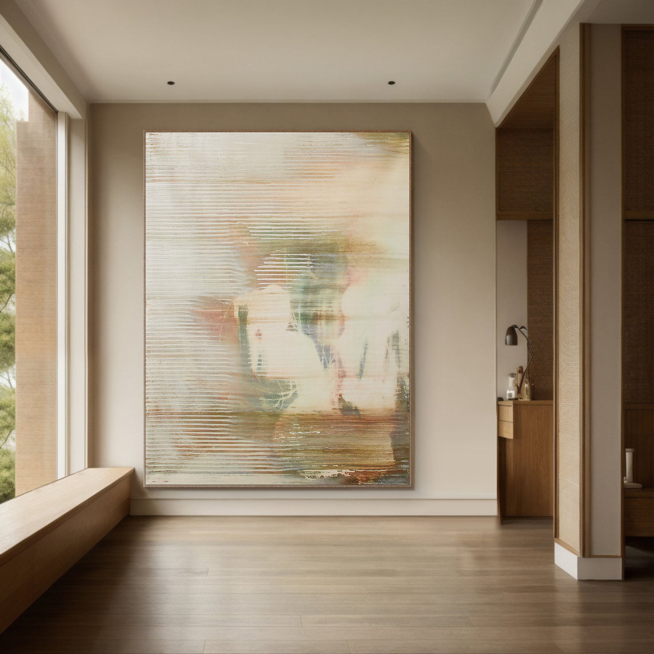 Serene Abstract Painting With Soft Colors, Contemporary Art #BGA 092