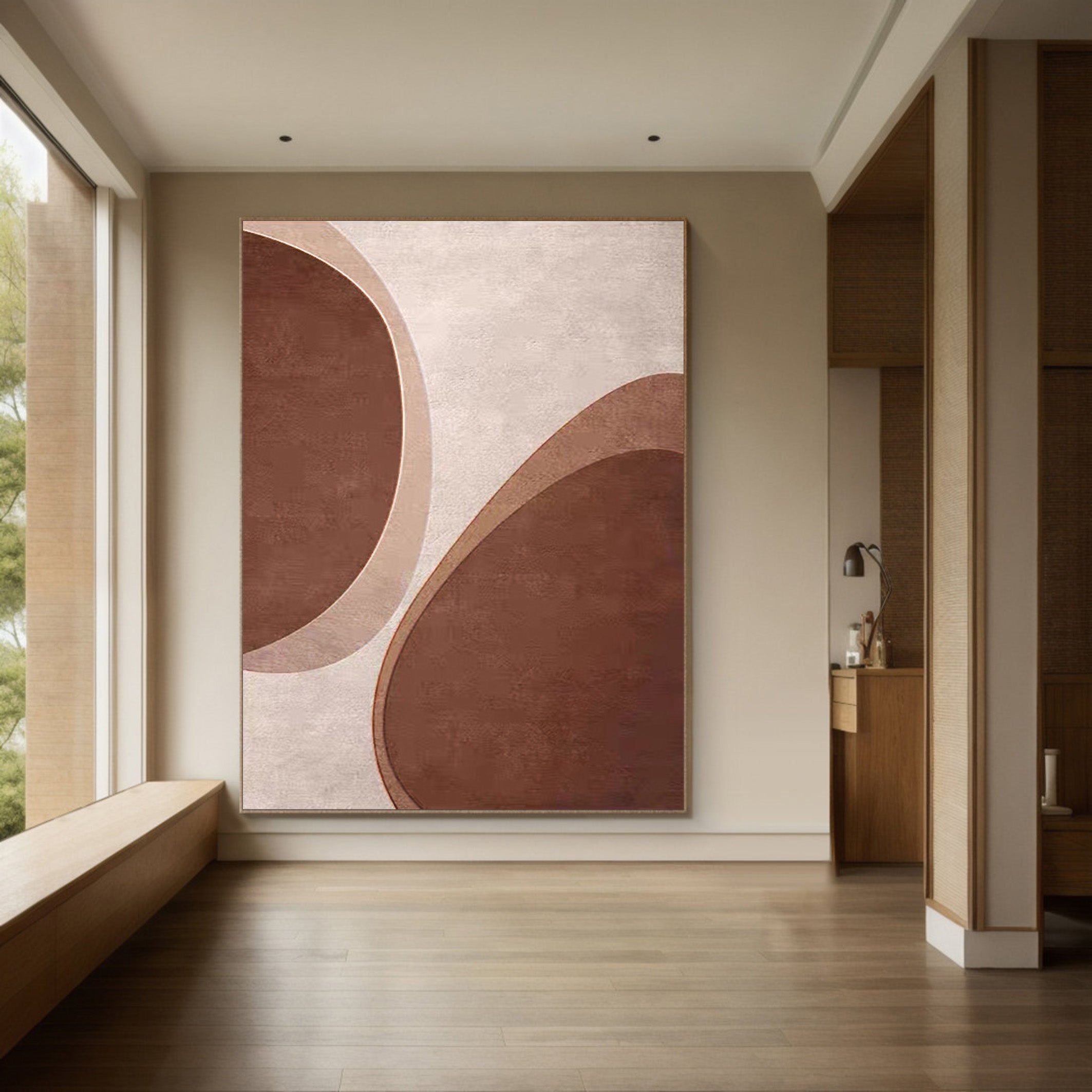 Warm Brown Minimalist Abstract with Organic Shapes #BGA 236