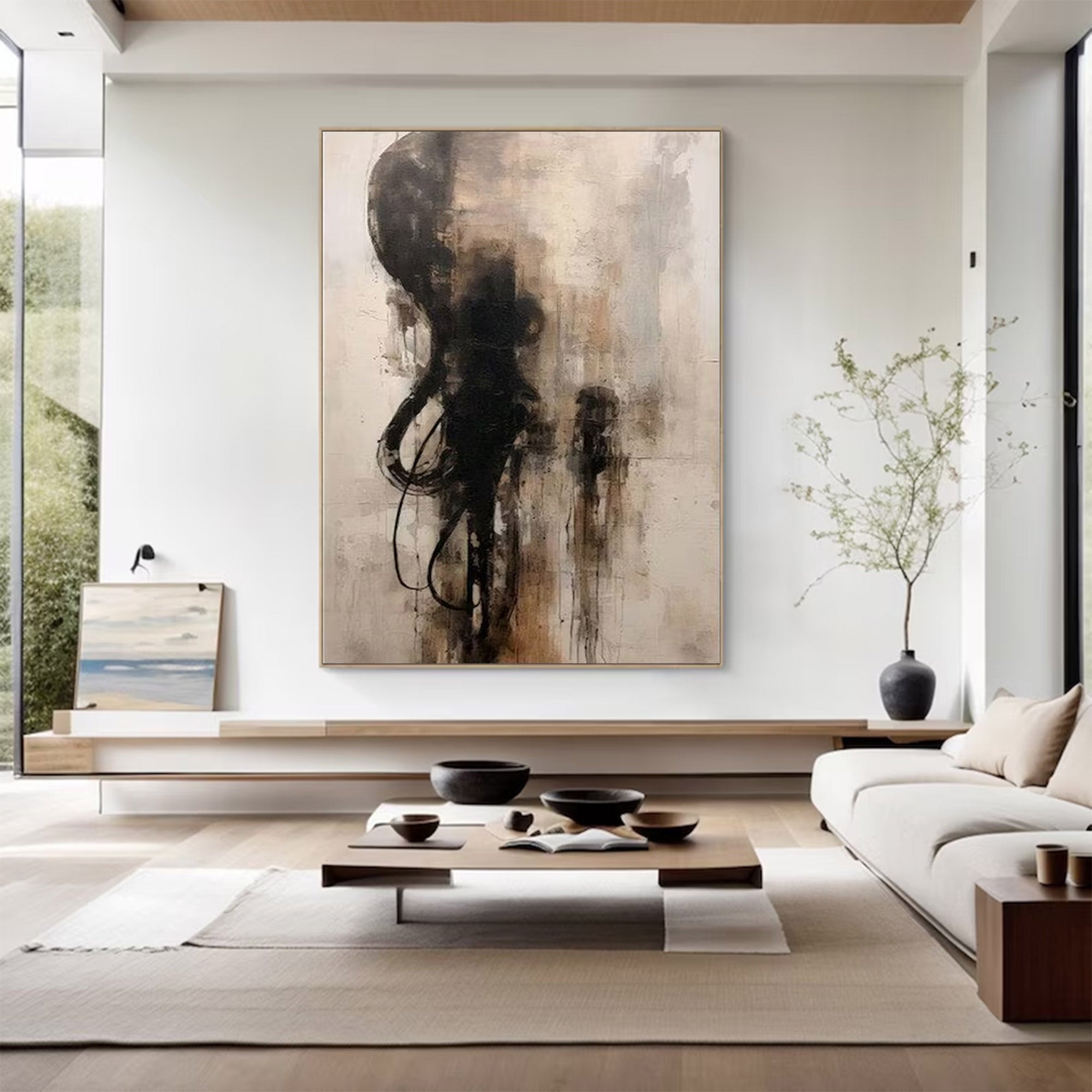 Large Abstract Modern Monochromatic Art | MuroArt #WGA 012