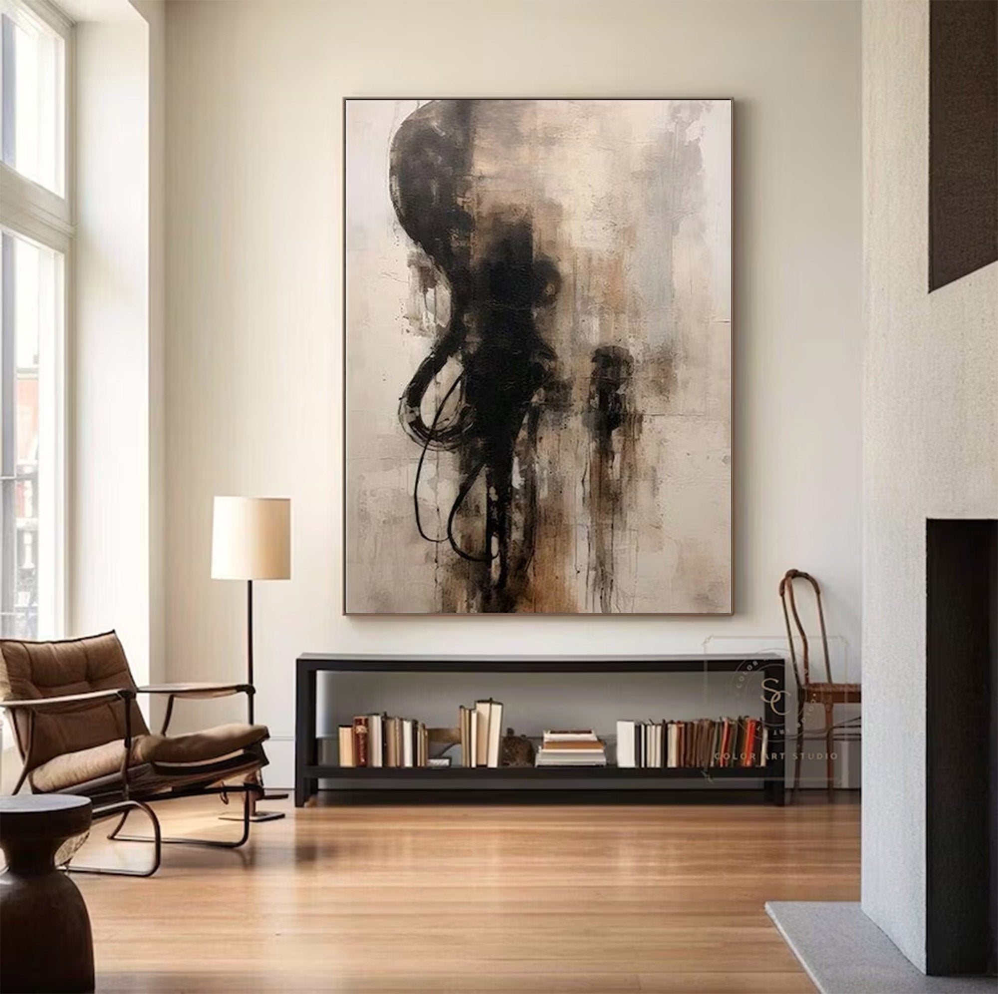 Large Abstract Modern Monochromatic Art | MuroArt #WGA 012