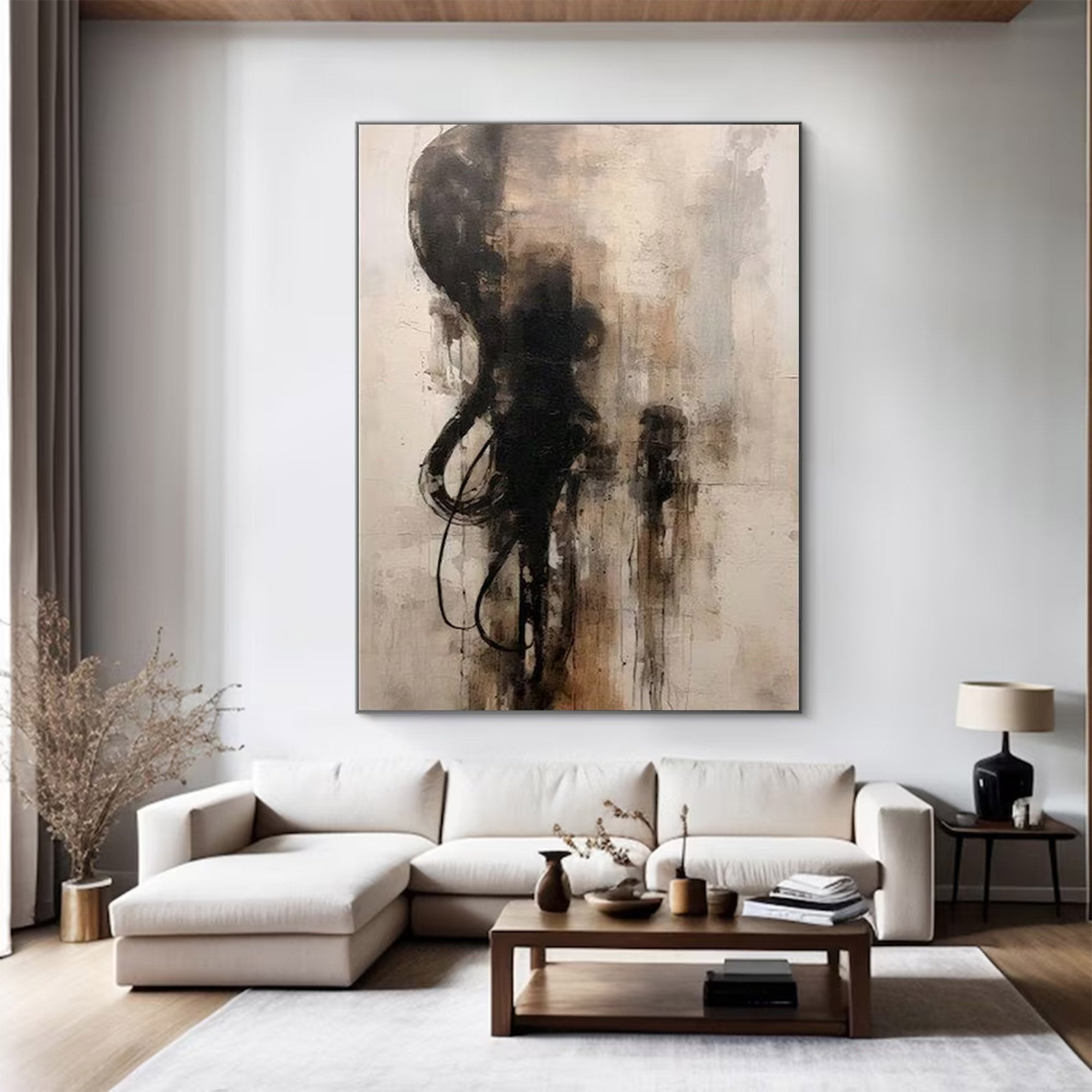 Large Abstract Modern Monochromatic Art | MuroArt #WGA 012