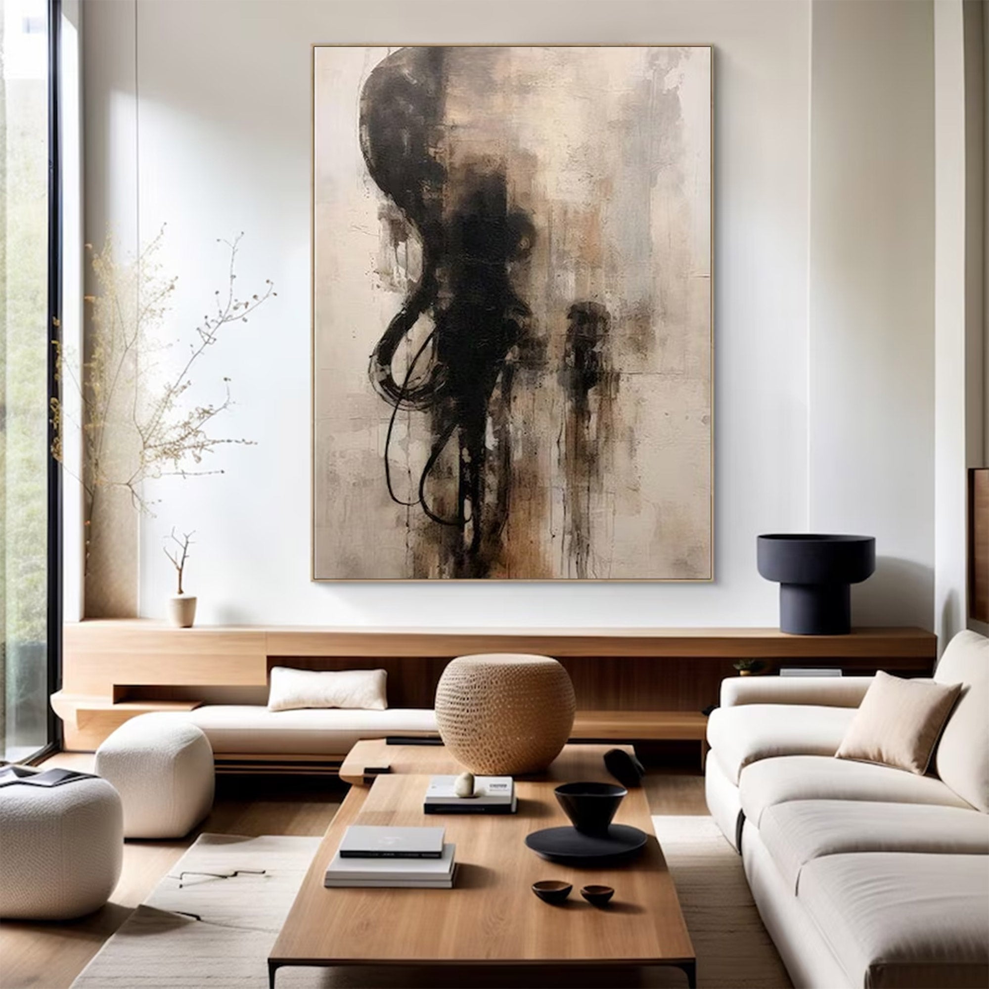 Large Abstract Modern Monochromatic Art | MuroArt #WGA 012