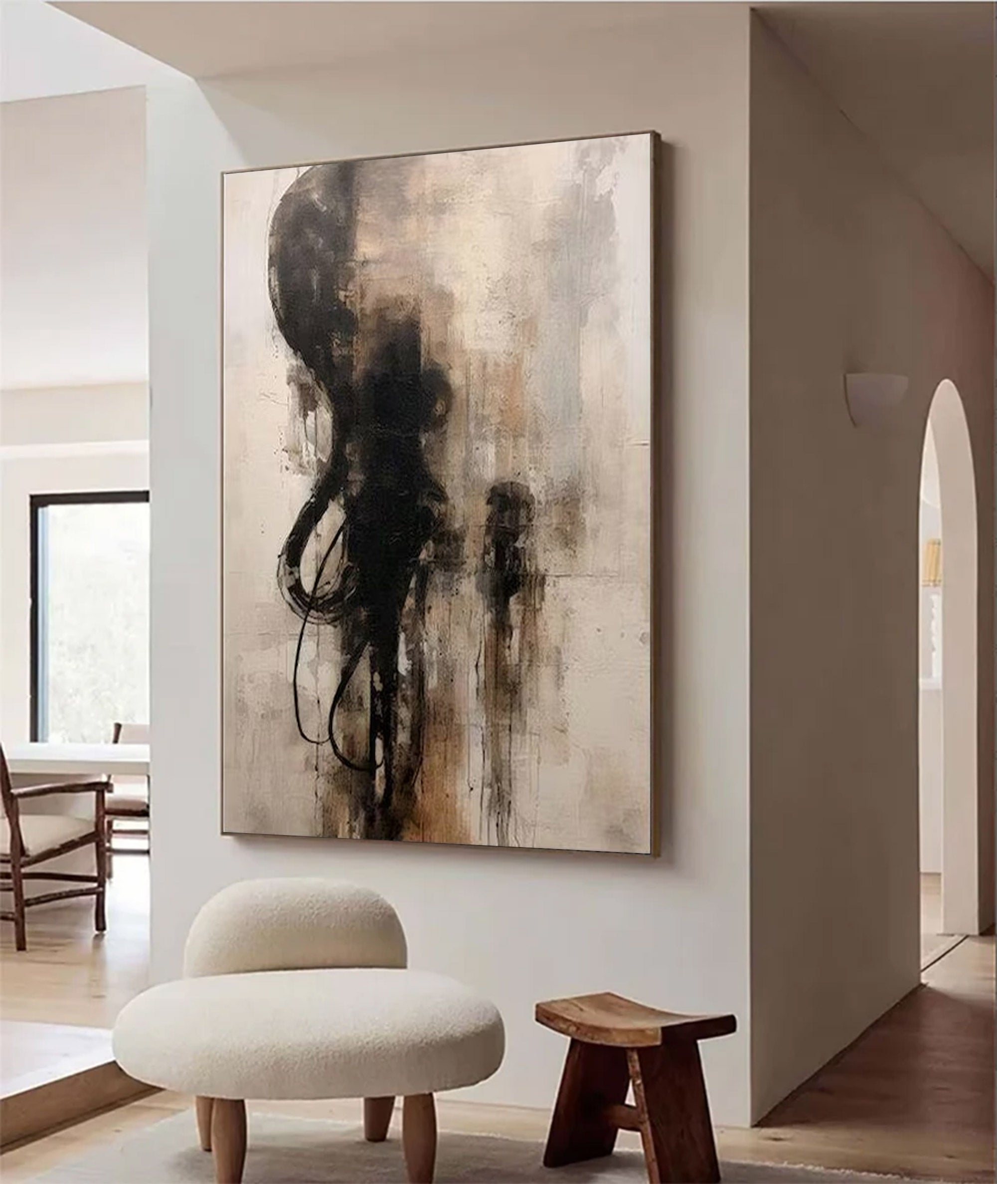 Large Abstract Modern Monochromatic Art | MuroArt #WGA 012
