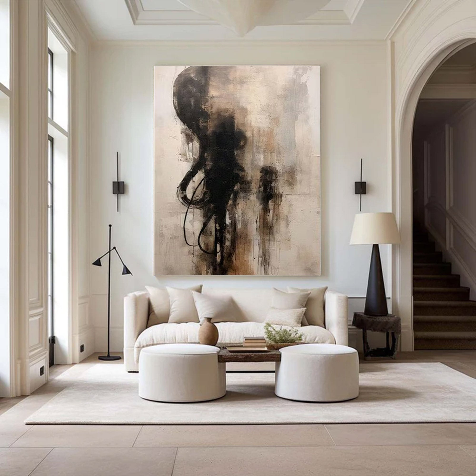 Large Abstract Modern Monochromatic Art | MuroArt #WGA 012