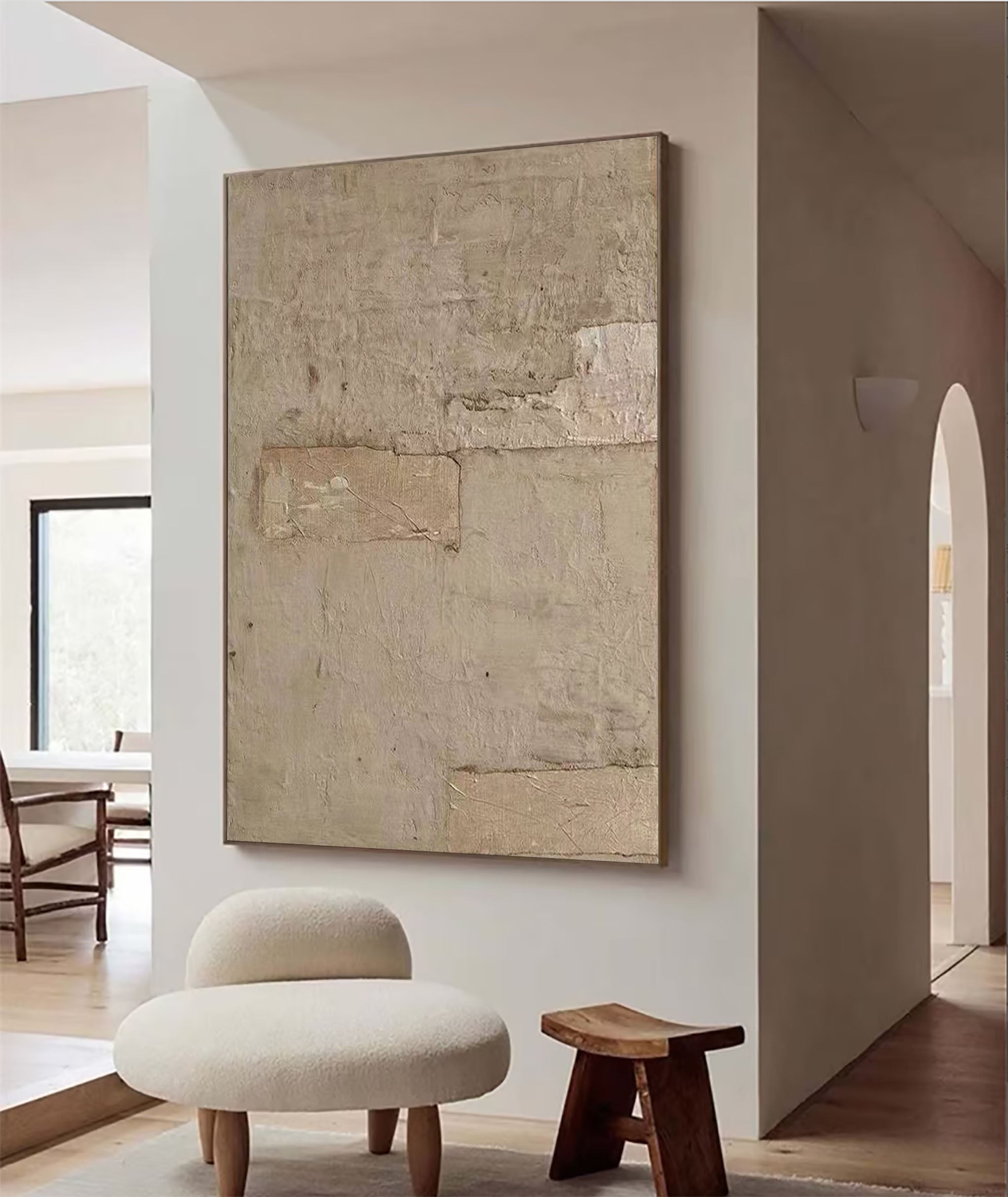 Beige & Brown Abstract Painting #BBA 049